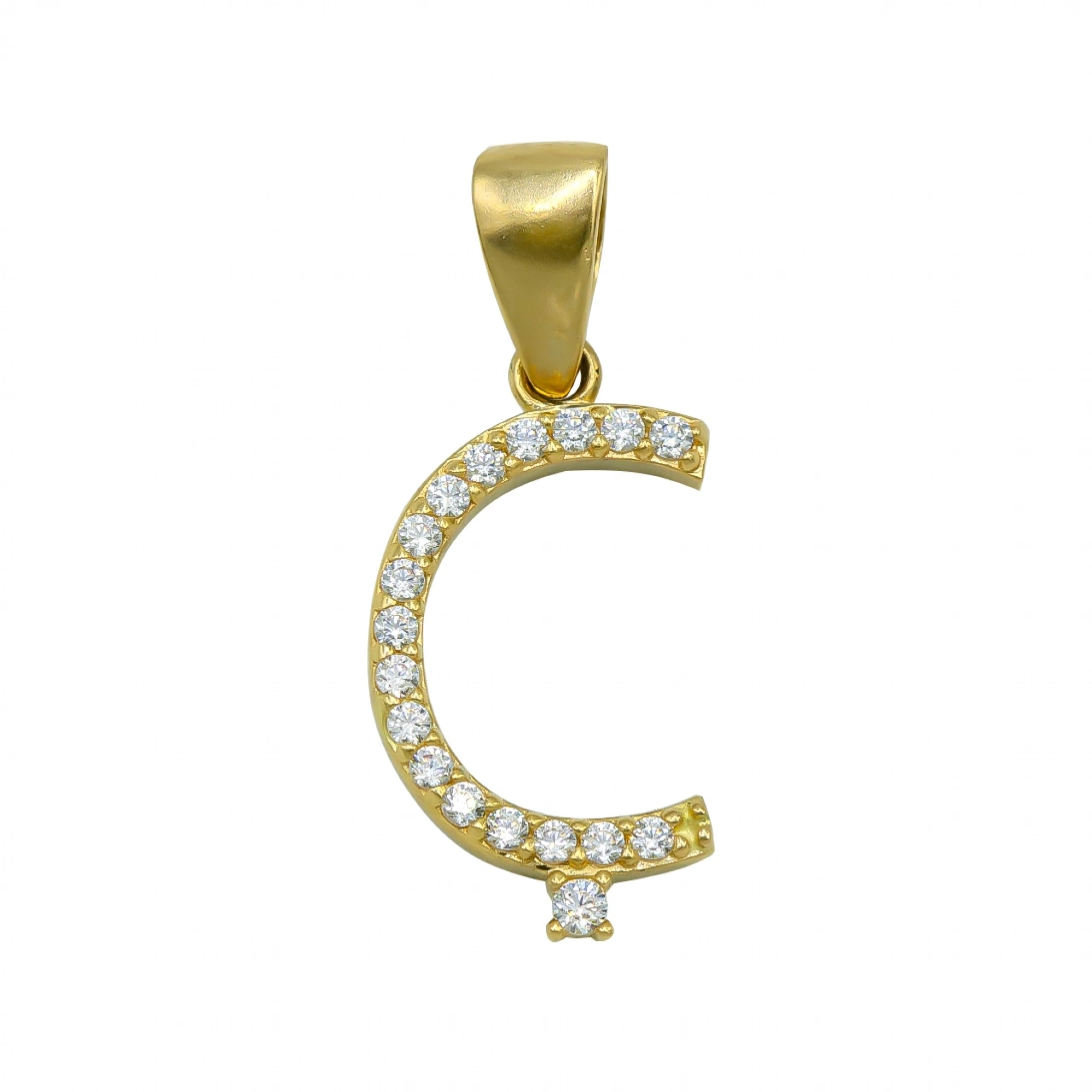 Ç Harfi 14 Ayar Altın Kolye Ucu