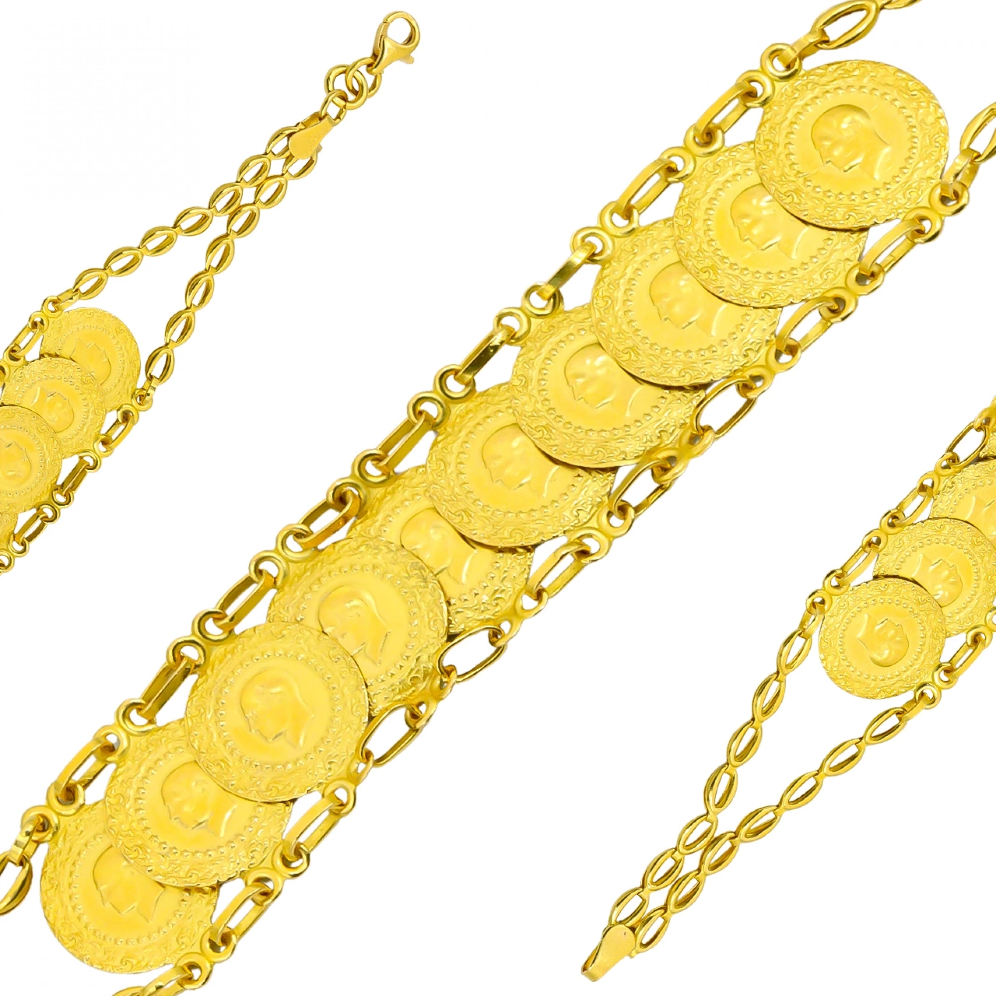 Çeyrek Baskılı 22 Ayar Çeyrek Altın Bileklik