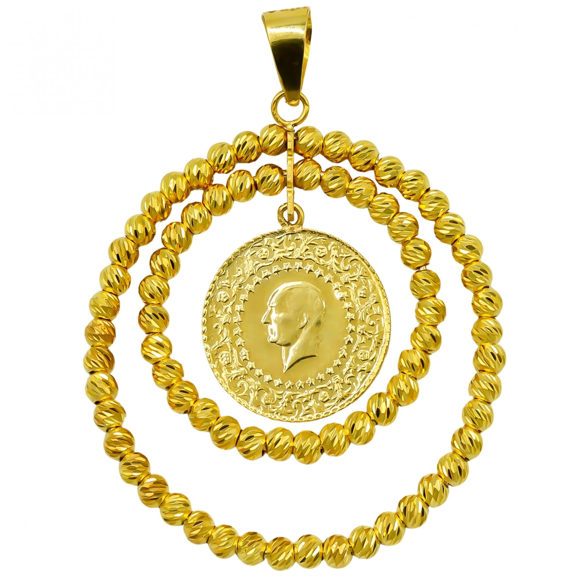 Çeyrekli Dorika 22 Ayar Altın Kolye Ucu