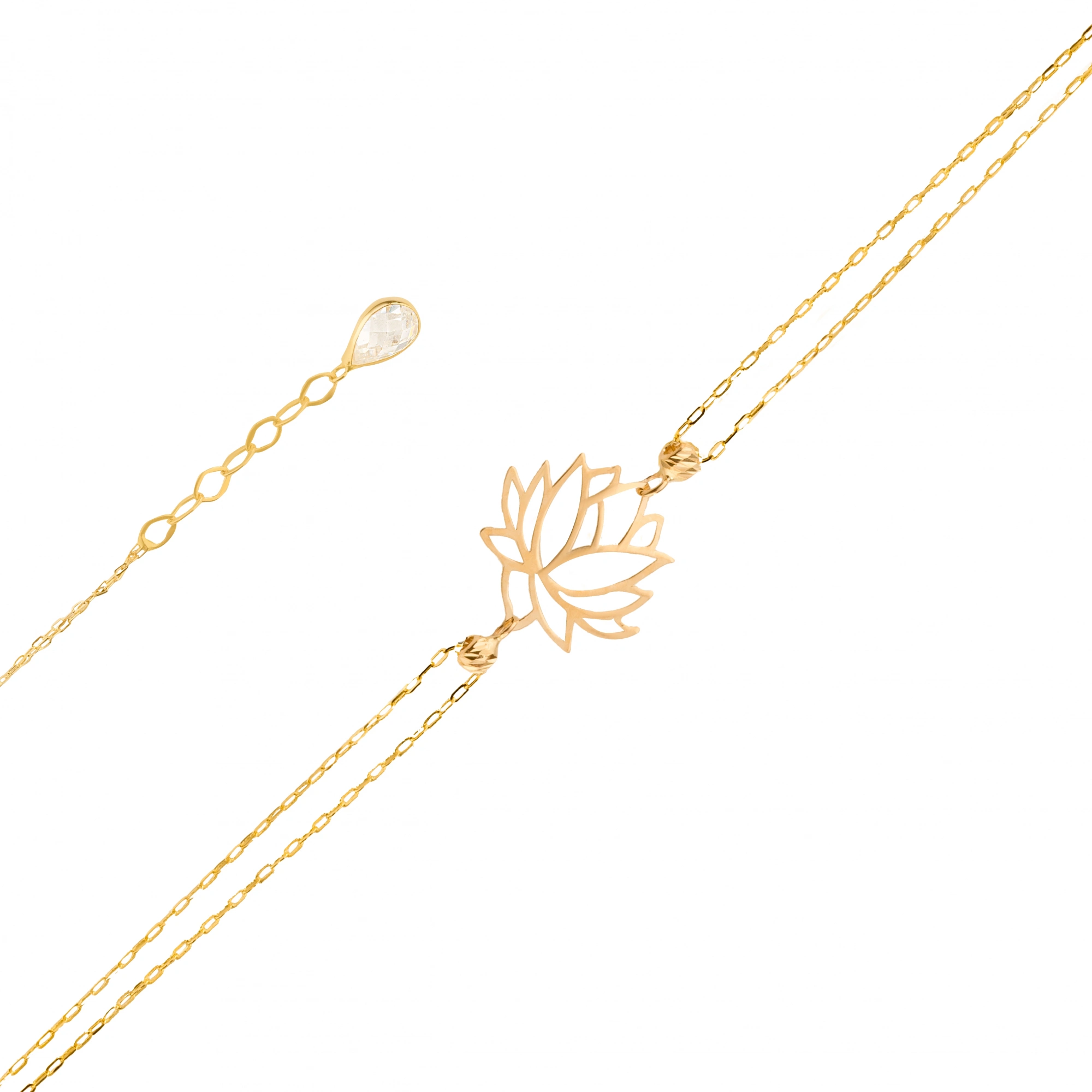 Çiçek Figürlü 14 Ayar Altın Bileklik