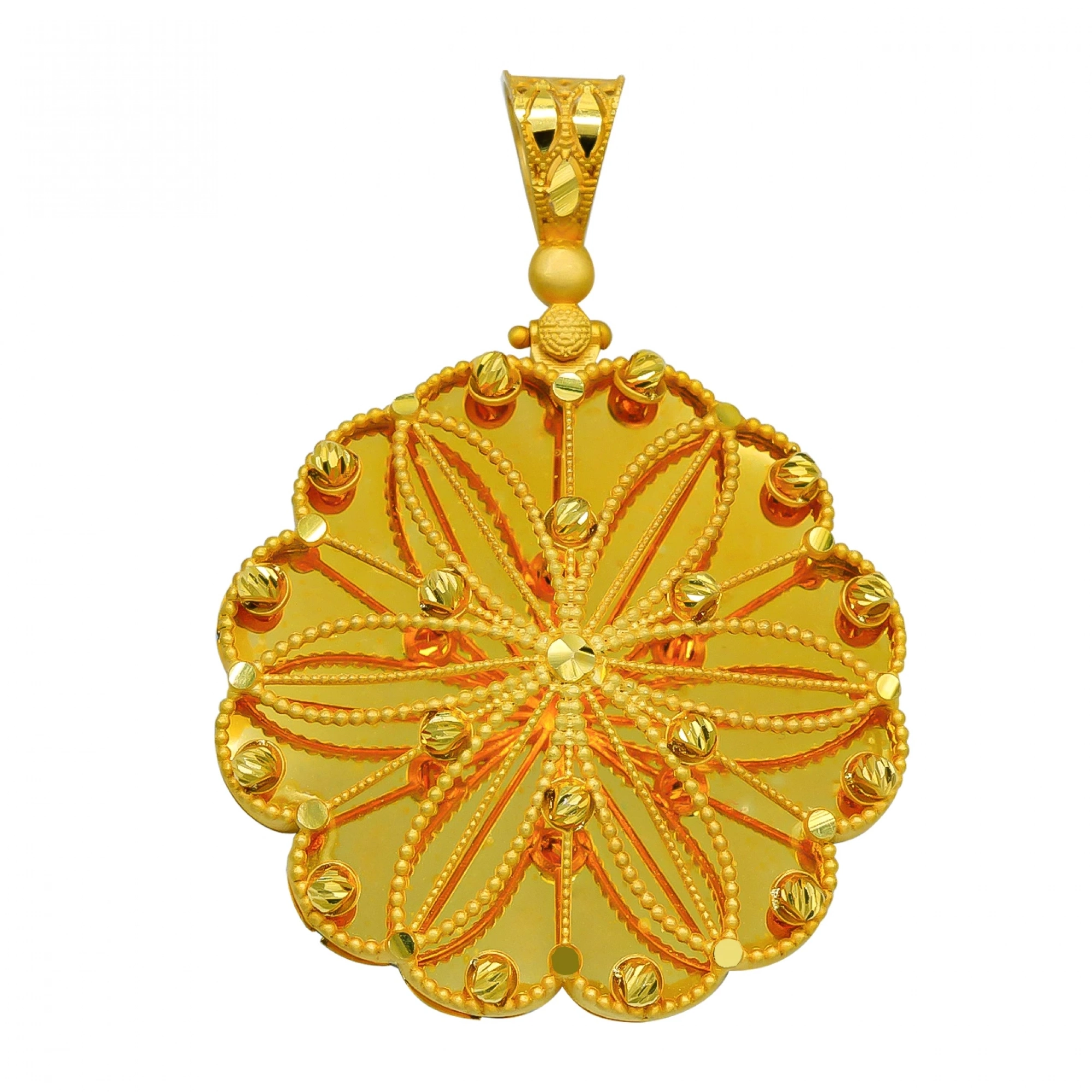 Çiçek Motifli 22 Ayar Altın Kolye Ucu