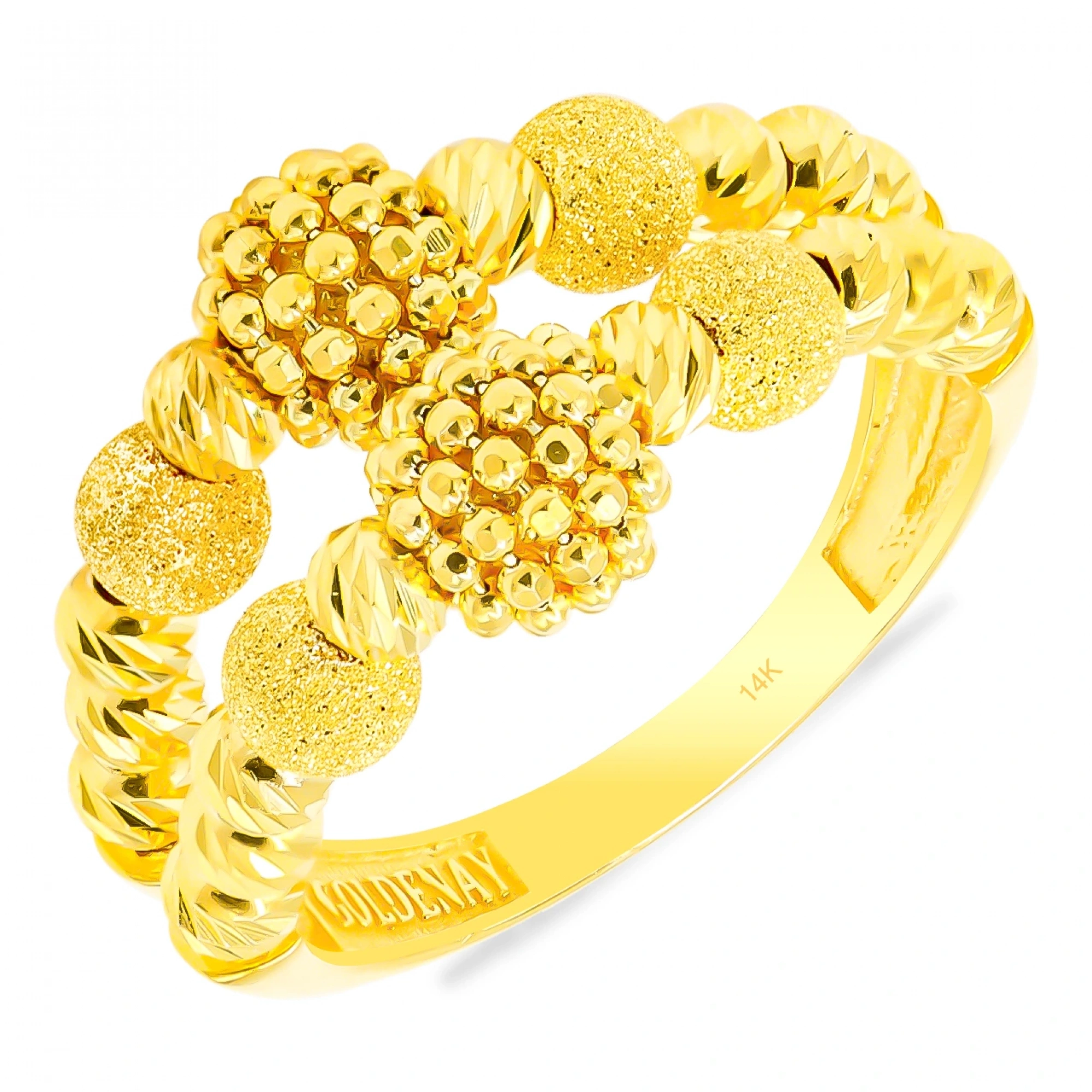 2 Sıra Dorika Tasarım 14 Ayar Altın Yüzük