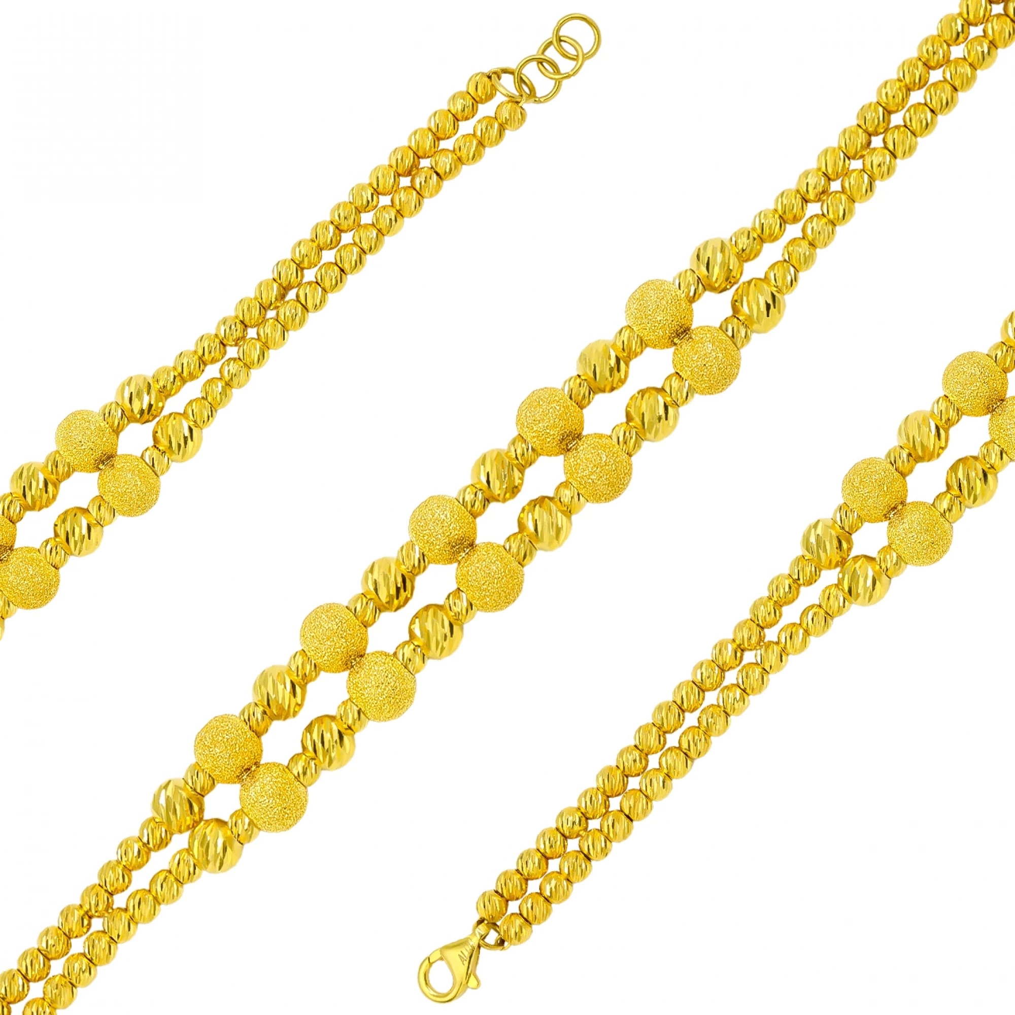 Çift Sıra Dorika 14 Ayar Altın Bileklik