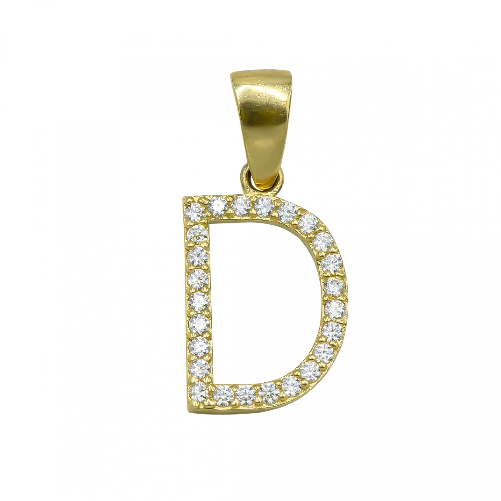 D Harfi 14 Ayar Altın Kolye Ucu