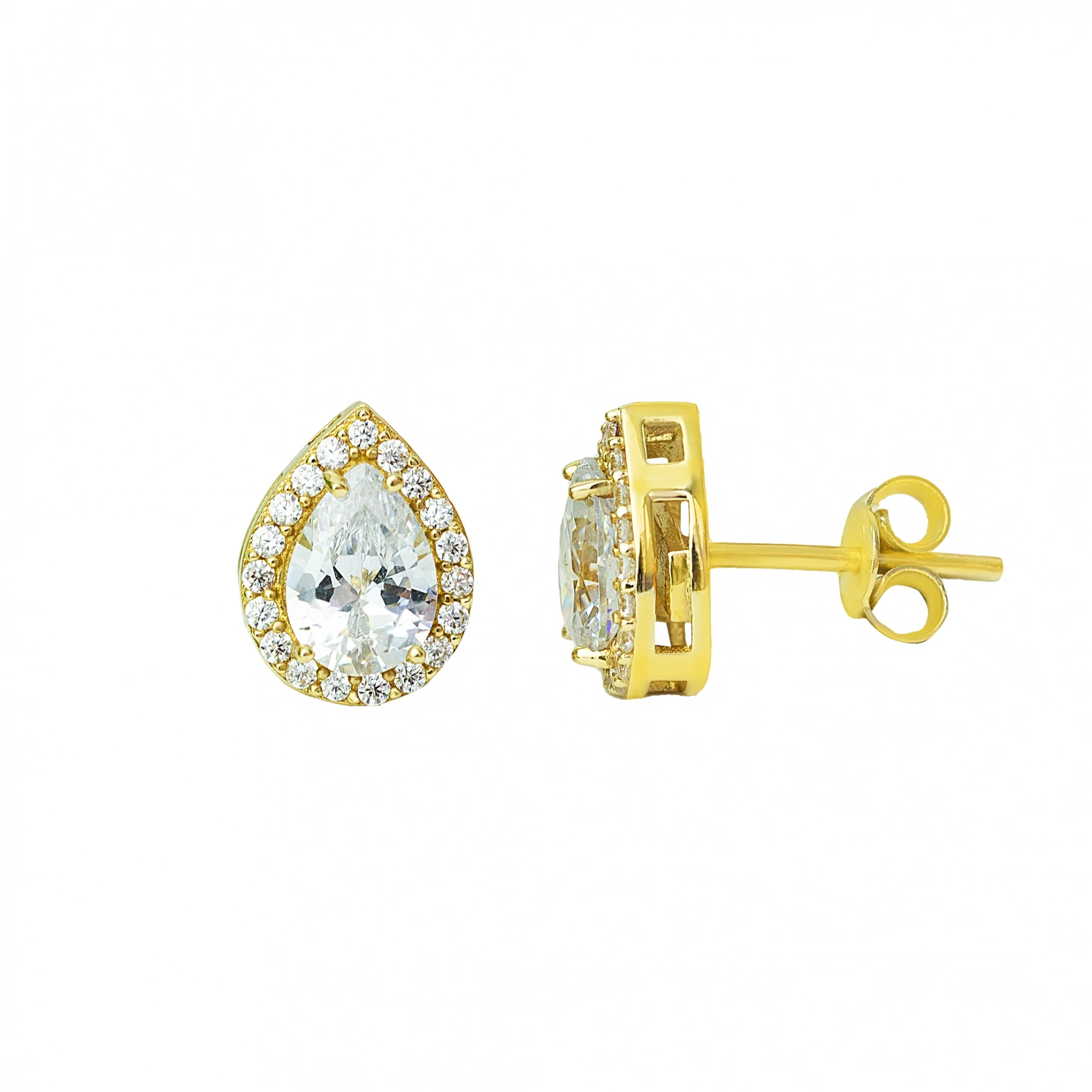 Damla Model 14 Ayar Klipsli Altın Küpe