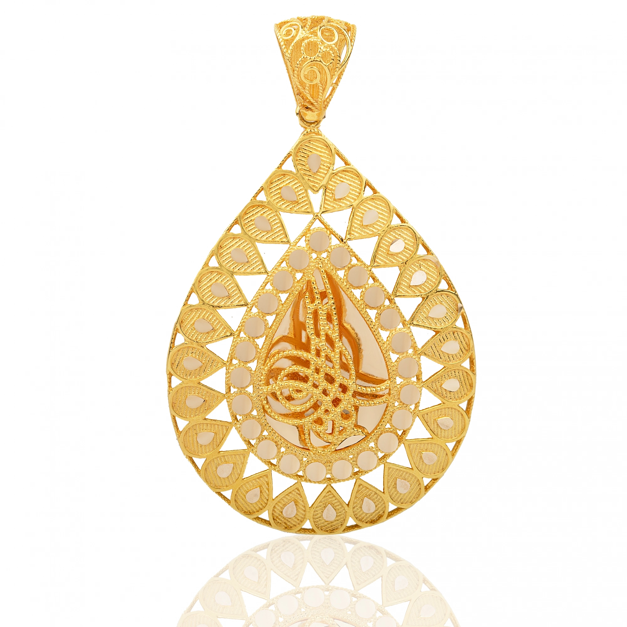 Damlalı Tuğra 14 Ayar Altın Kolye Ucu