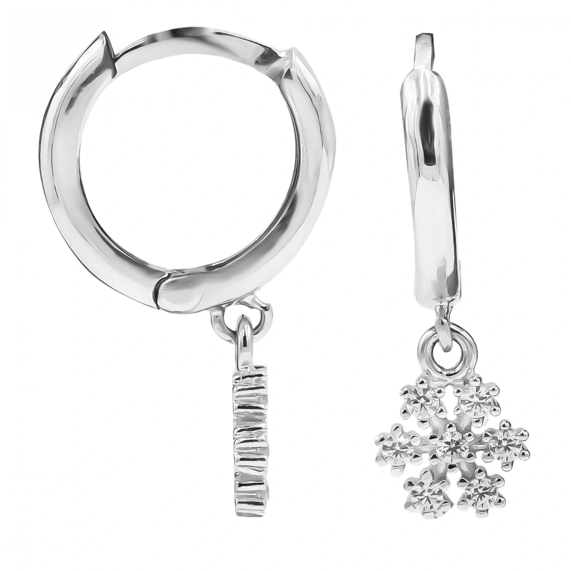 Kar Tanesi 14 Ayar Halka Altın Küpe