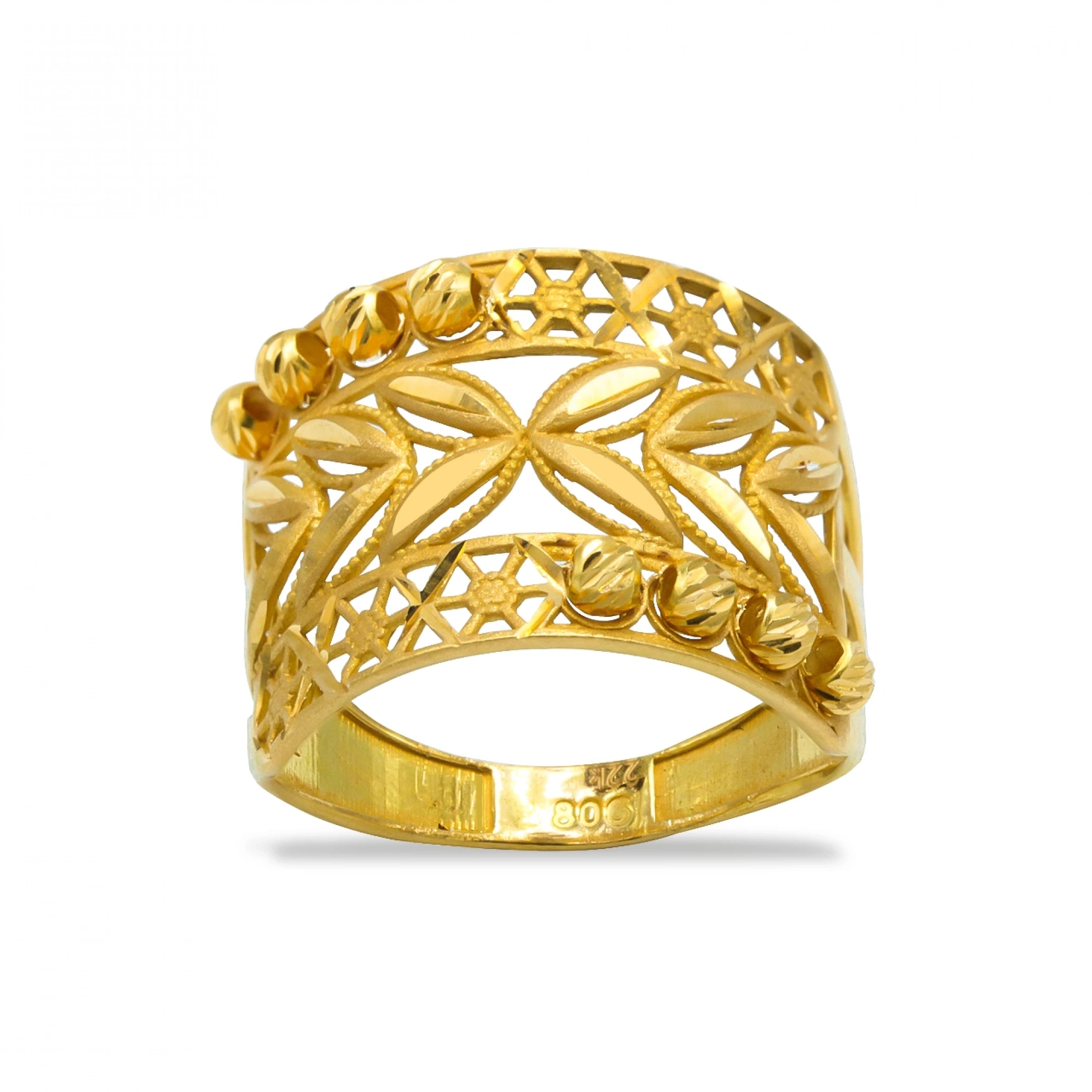 Dorika Detaylı 22 Ayar Altın Yüzük
