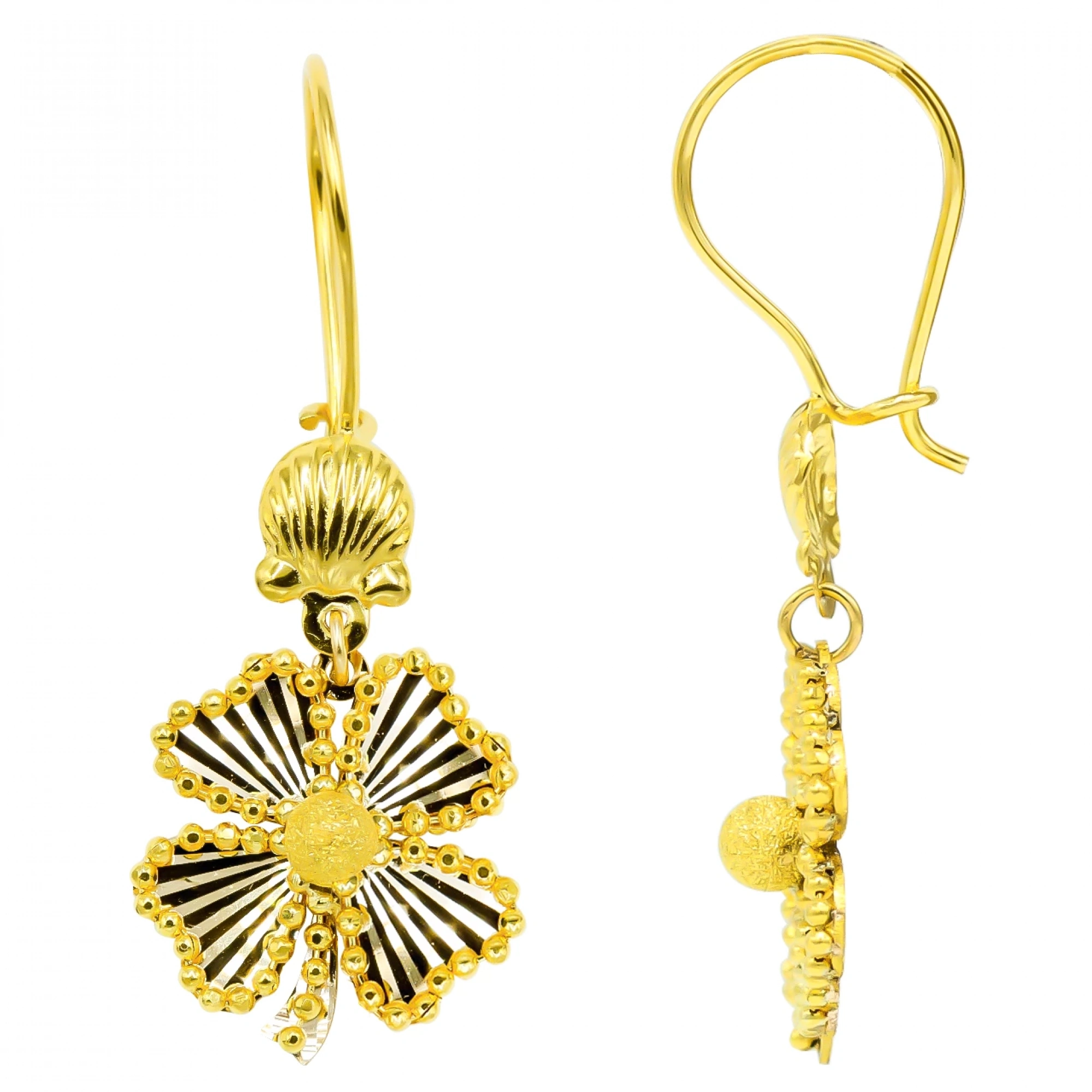 Dorika Yonca 14 Ayar Altın Küpe