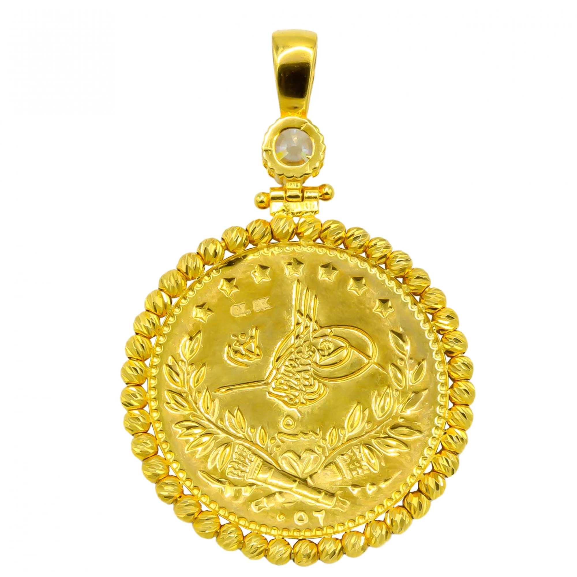 Dorikalı Baskı Reşatlı 8 Ayar Altın Kolye Ucu