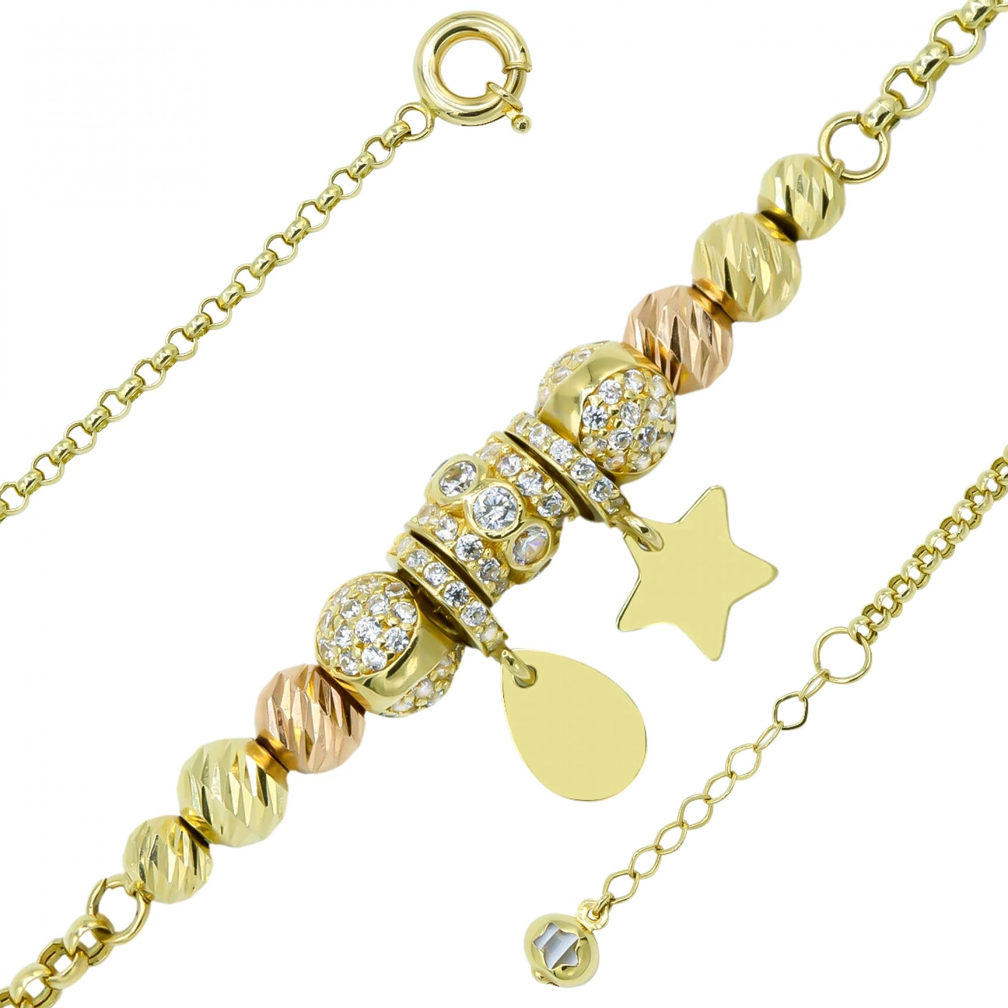 Dorikalı Charm 14 Ayar Altın Bileklik