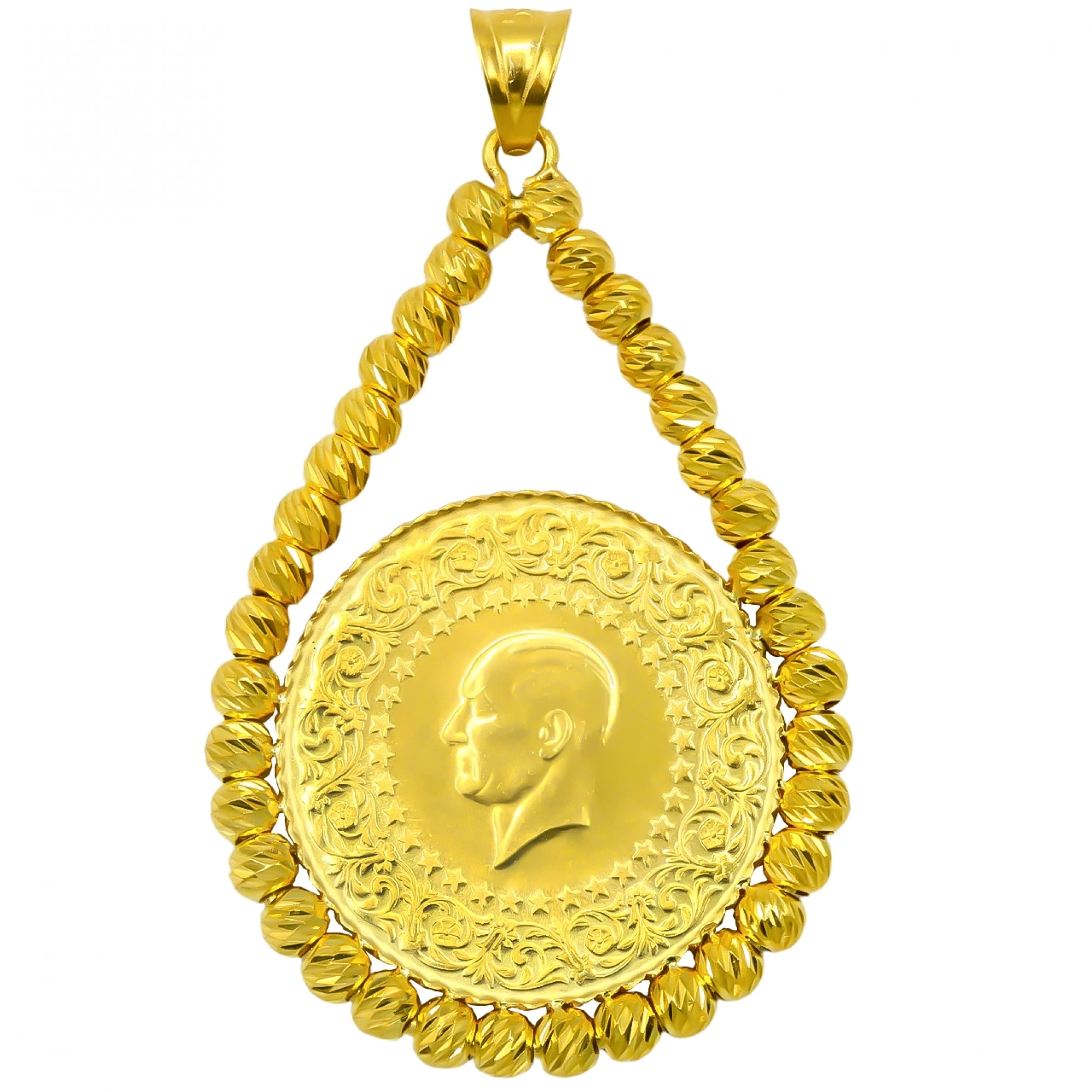 Dorikalı Yarım Altınlı 14 Ayar Altın Kolye Ucu