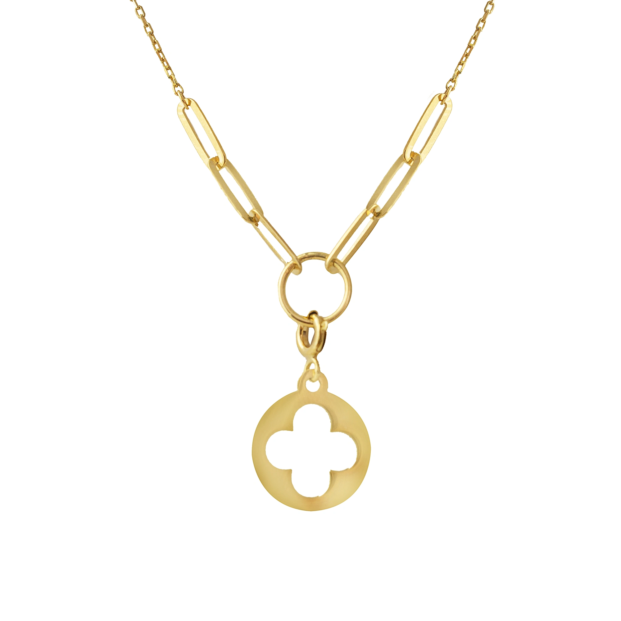 Dört Yapraklı Yonca 14 Ayar Altın Kolye