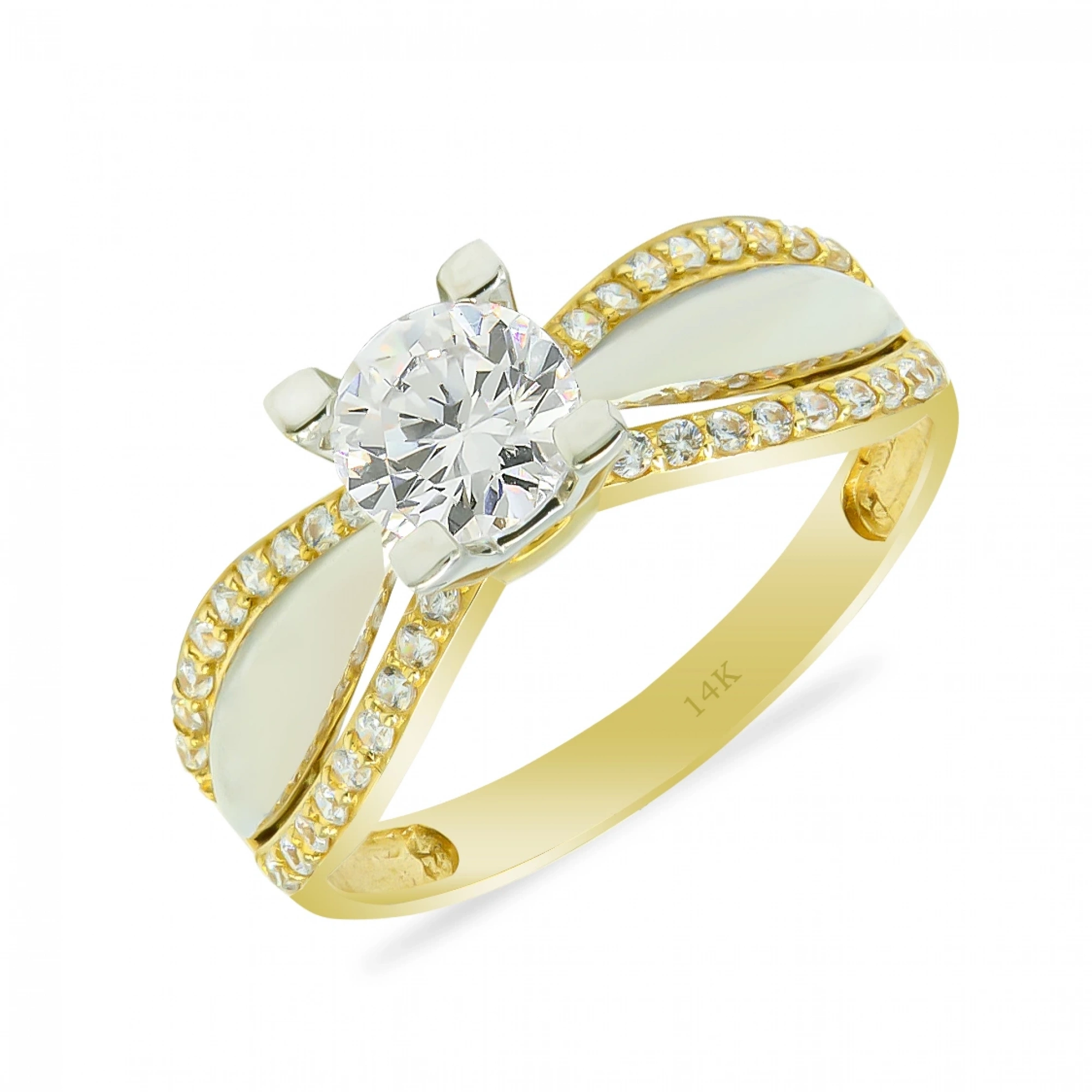 Fantezi Tektaş 14 Ayar Altın Yüzük