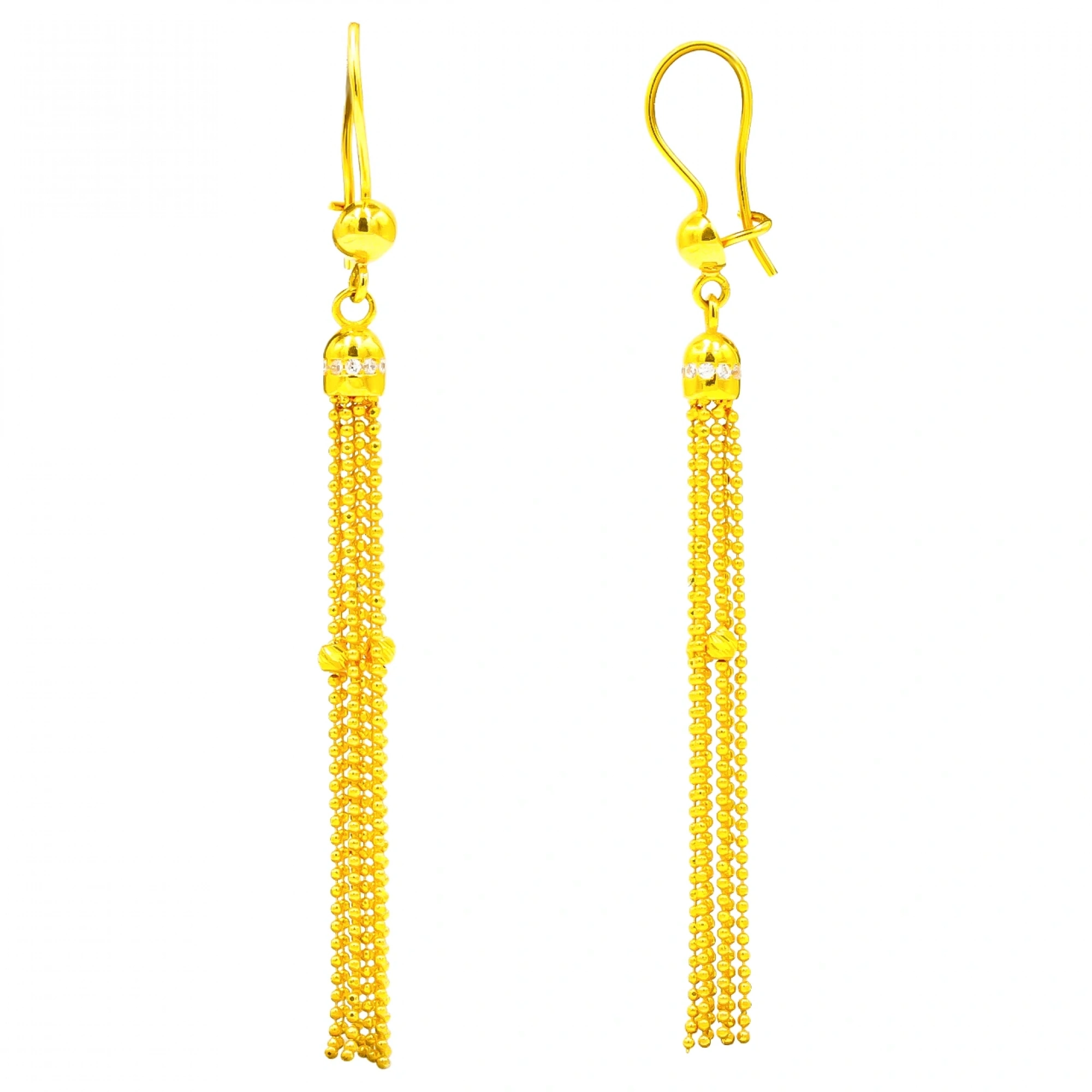 Zincirli Sallantılı 22 Ayar Altın Küpe