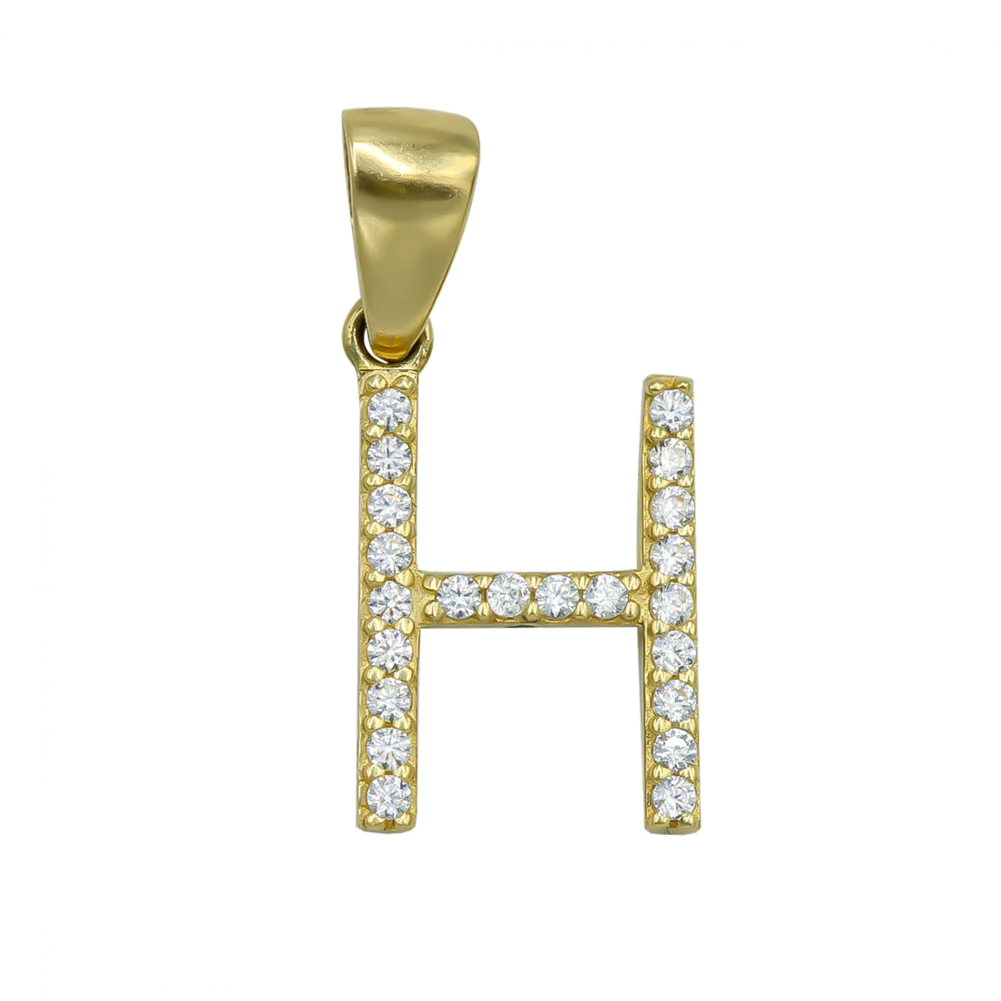 H Harfi 14 Ayar Altın Kolye Ucu