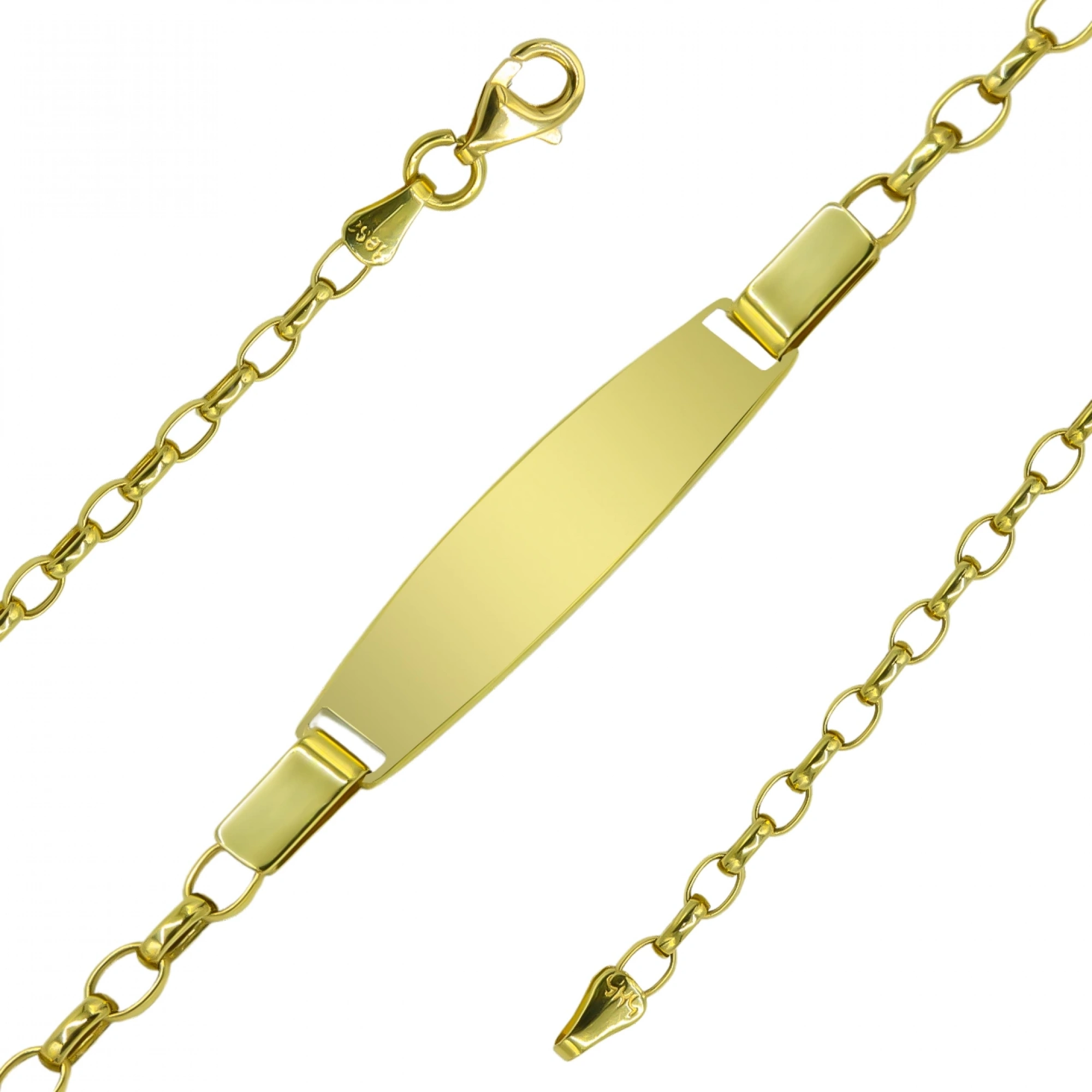 Halat Plakalı 14 Ayar Altın Çocuk Künyesi