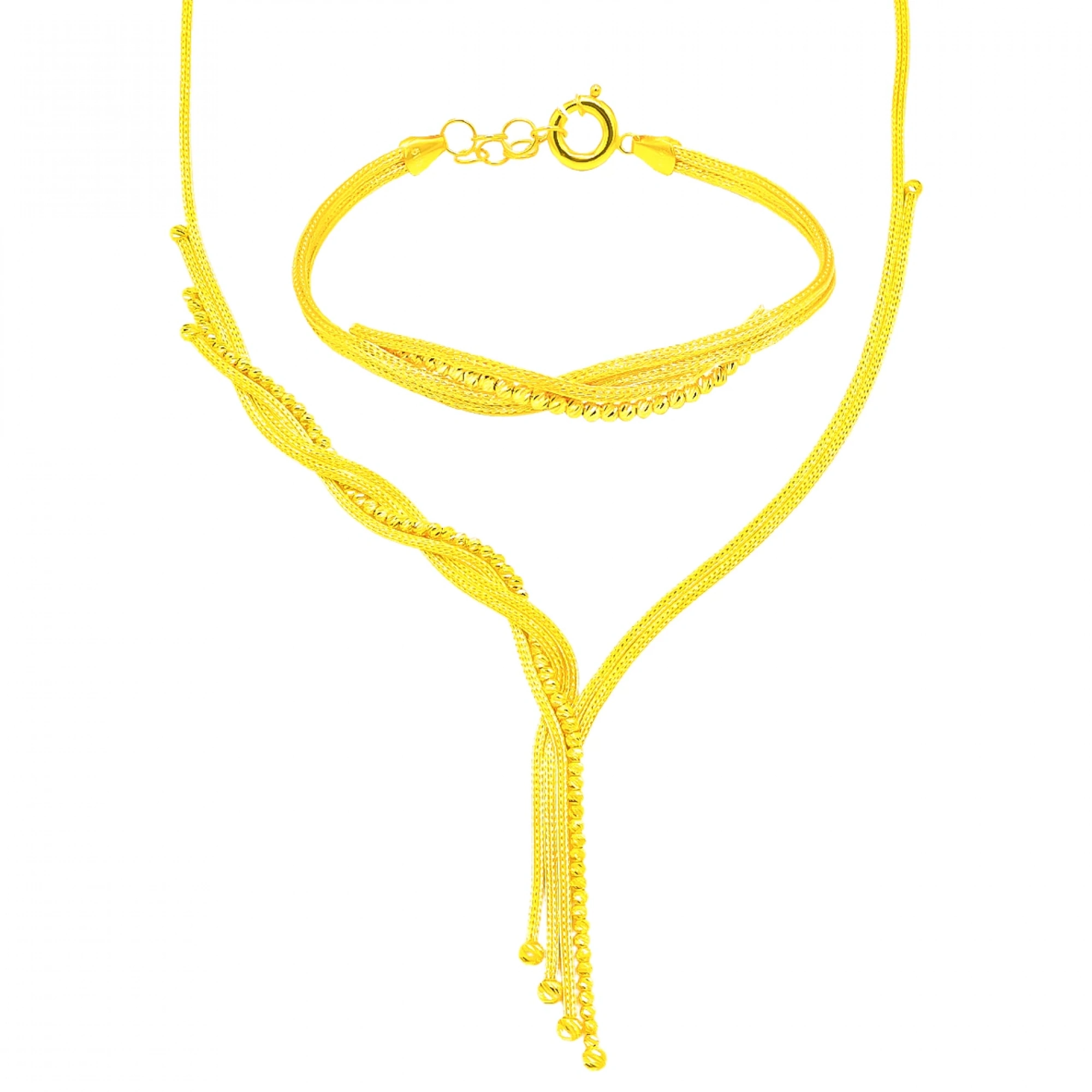 Hasır Örgü Model 14 Ayar Altın Set