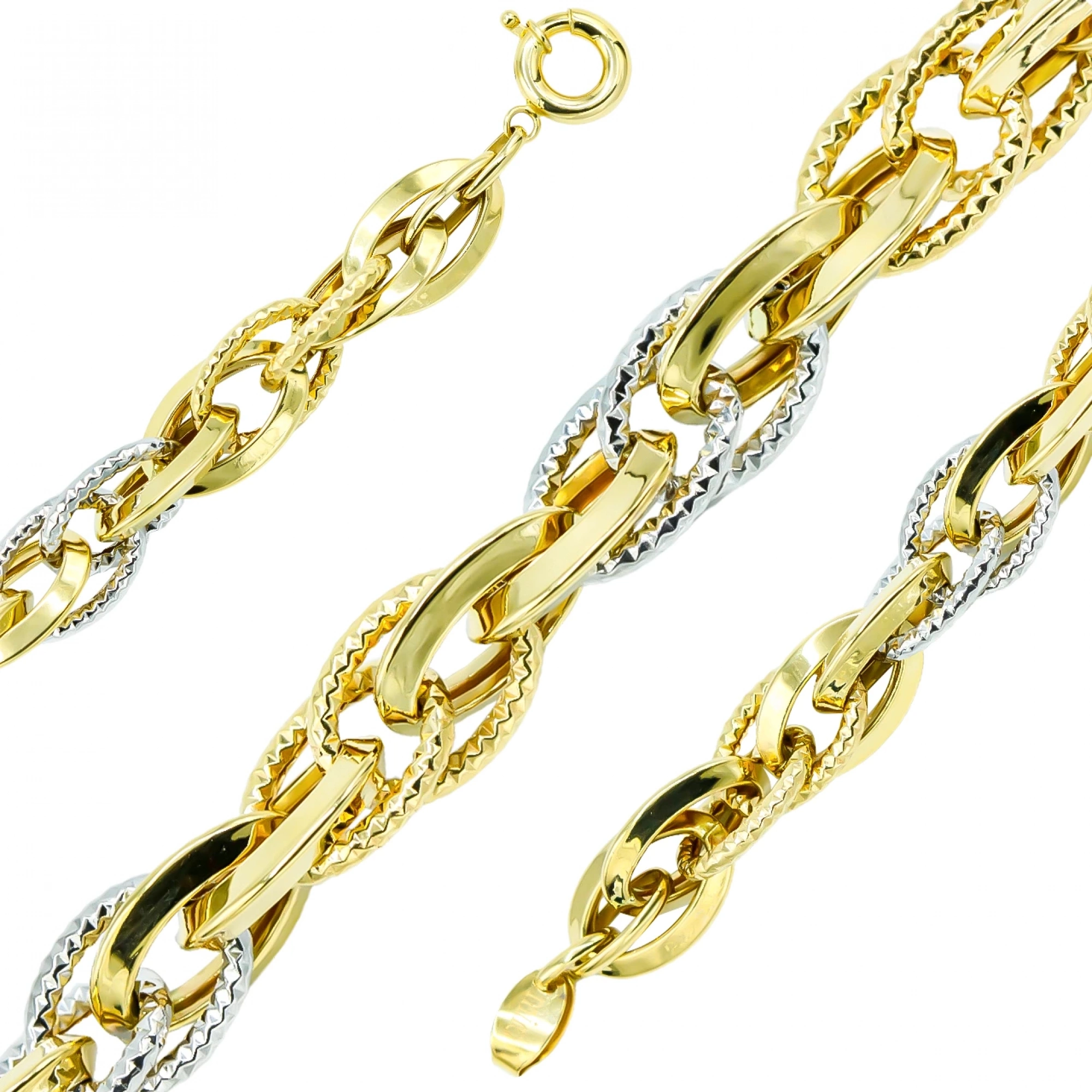 2 Renkli 14 Ayar Altın Bileklik