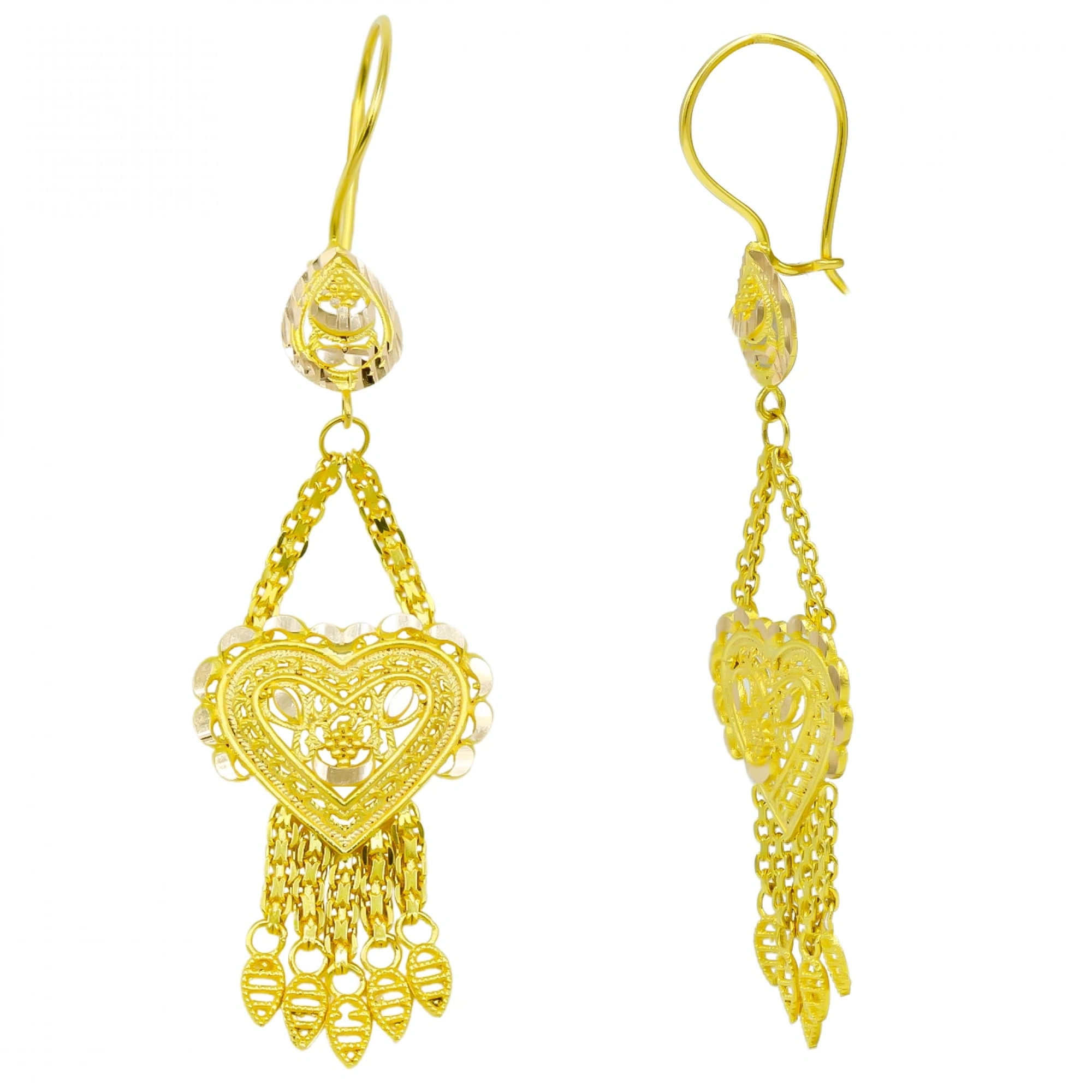 Hint İşi 14 Ayar Altın Küpe