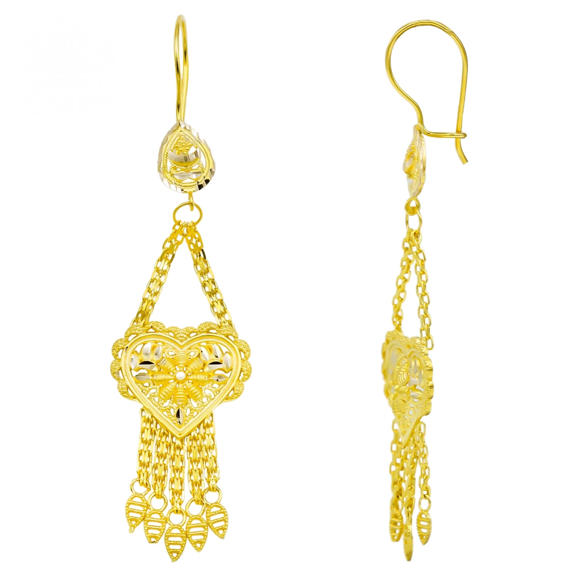 Hint İşi 14 Ayar Altın Küpe