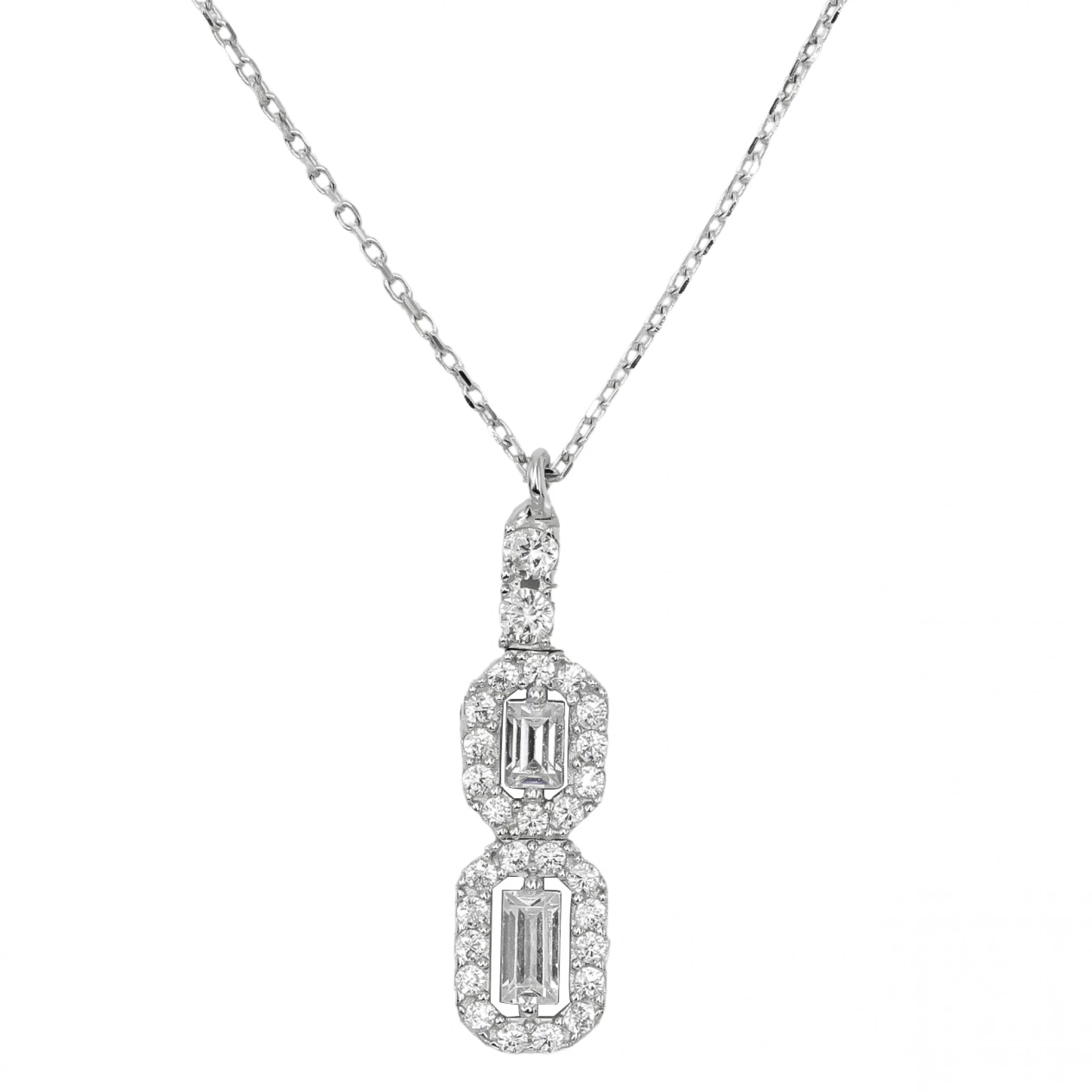 İki Bagetli 8 Ayar Altın Kolye