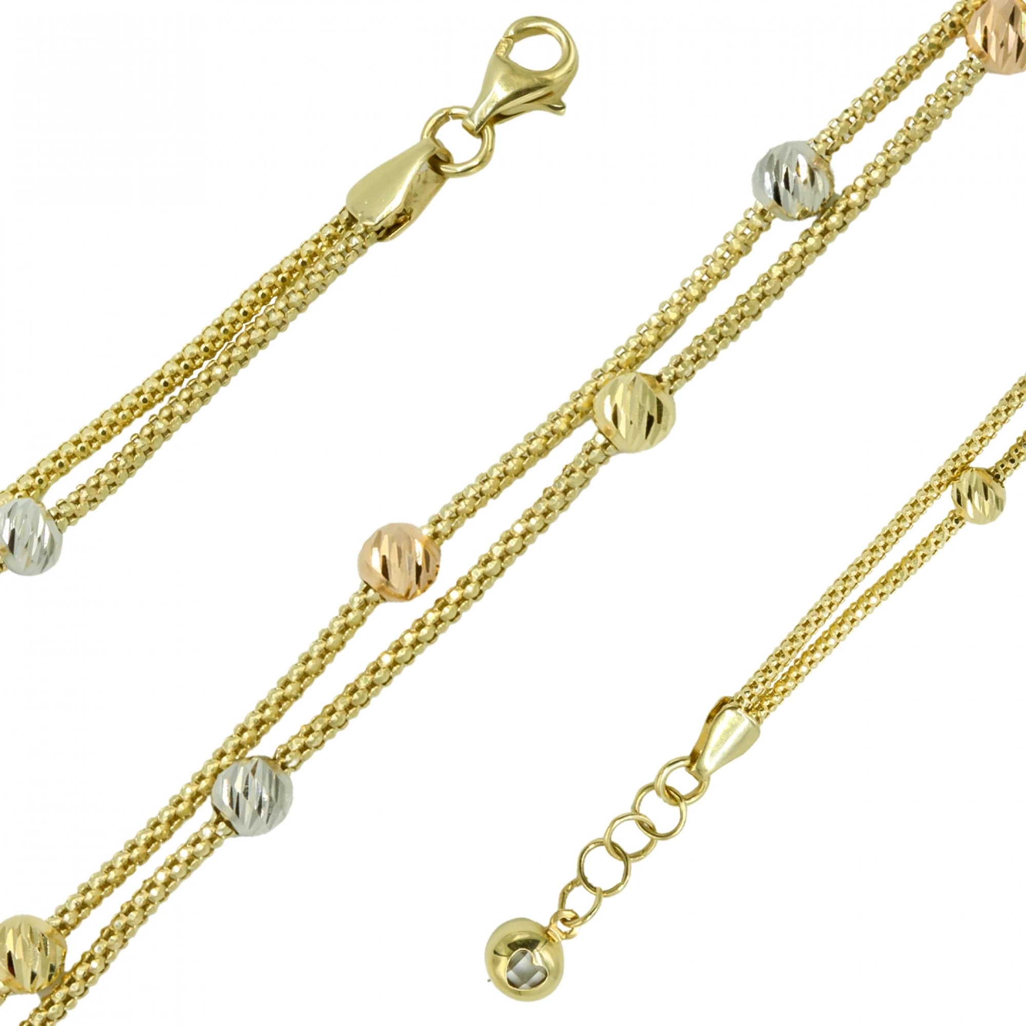 İki Sıra Dorika Zincir 14 Ayar Altın Bileklik