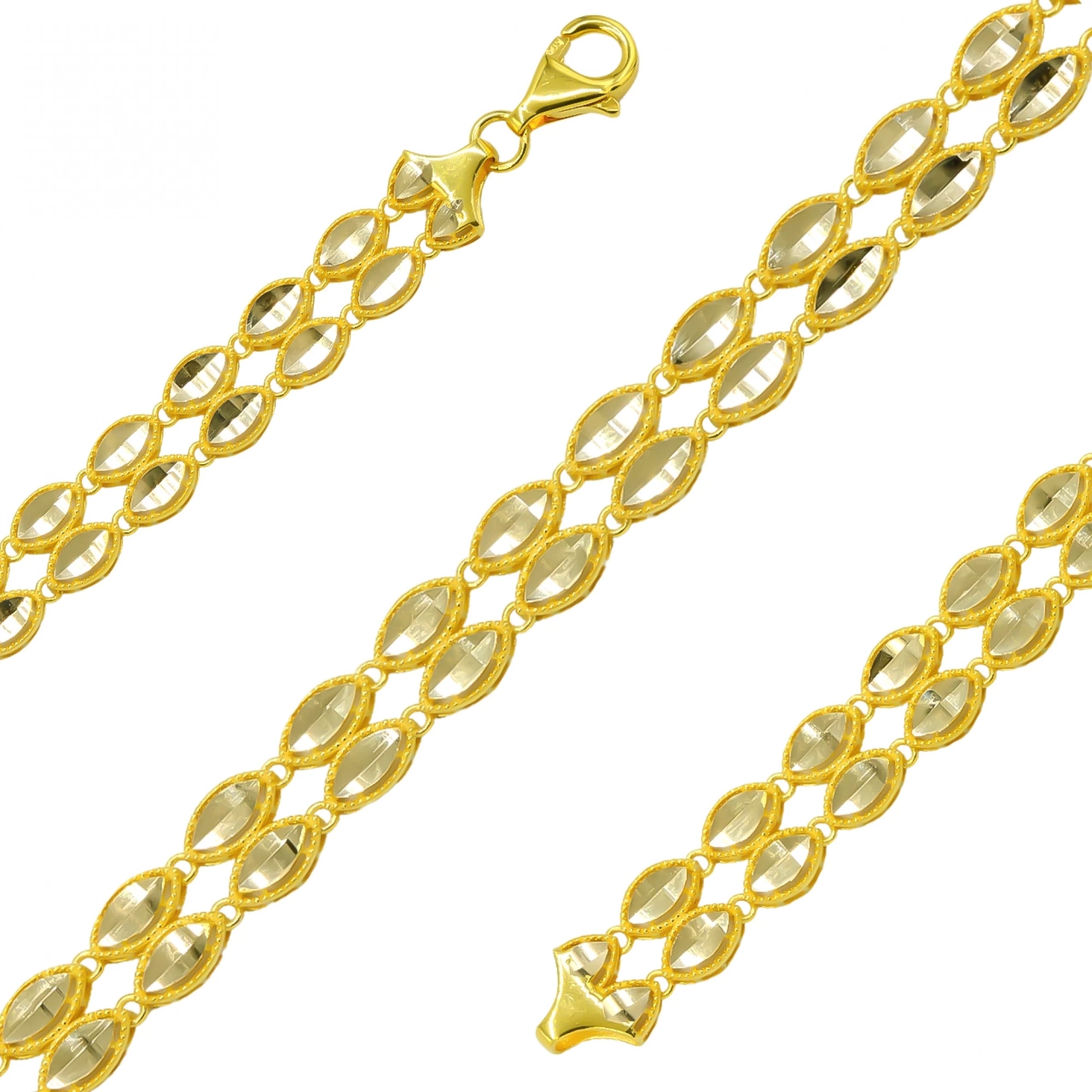 İki Sıra Pullu 14 Ayar Altın Bileklik