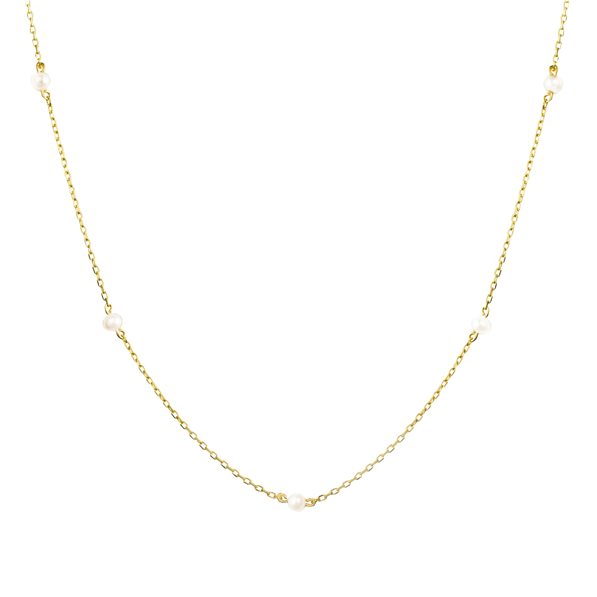 İncili 14 Ayar Altın Kolye