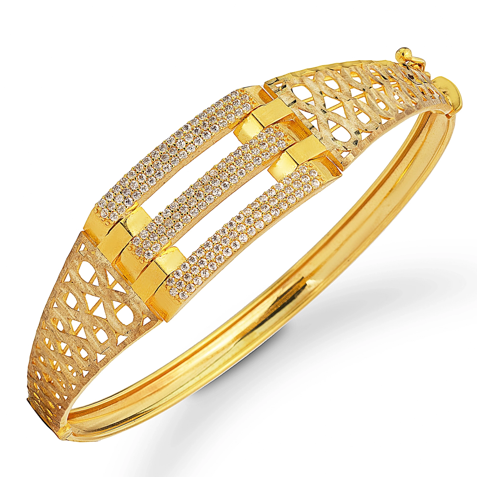 Kaburga 8 Ayar Altın Kelepçe Bilezik