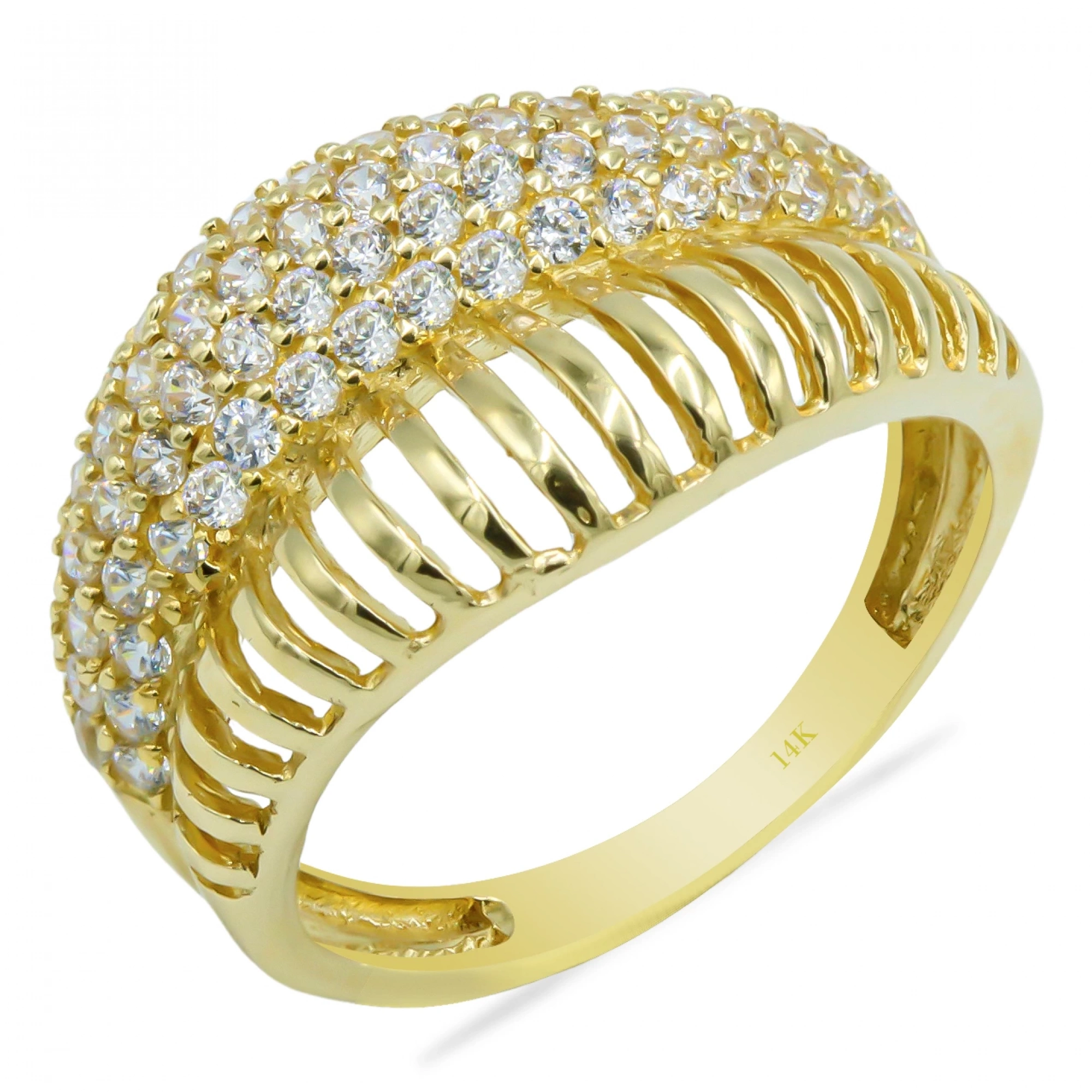 Kafes Taşlı 14 Ayar Altın Yüzük