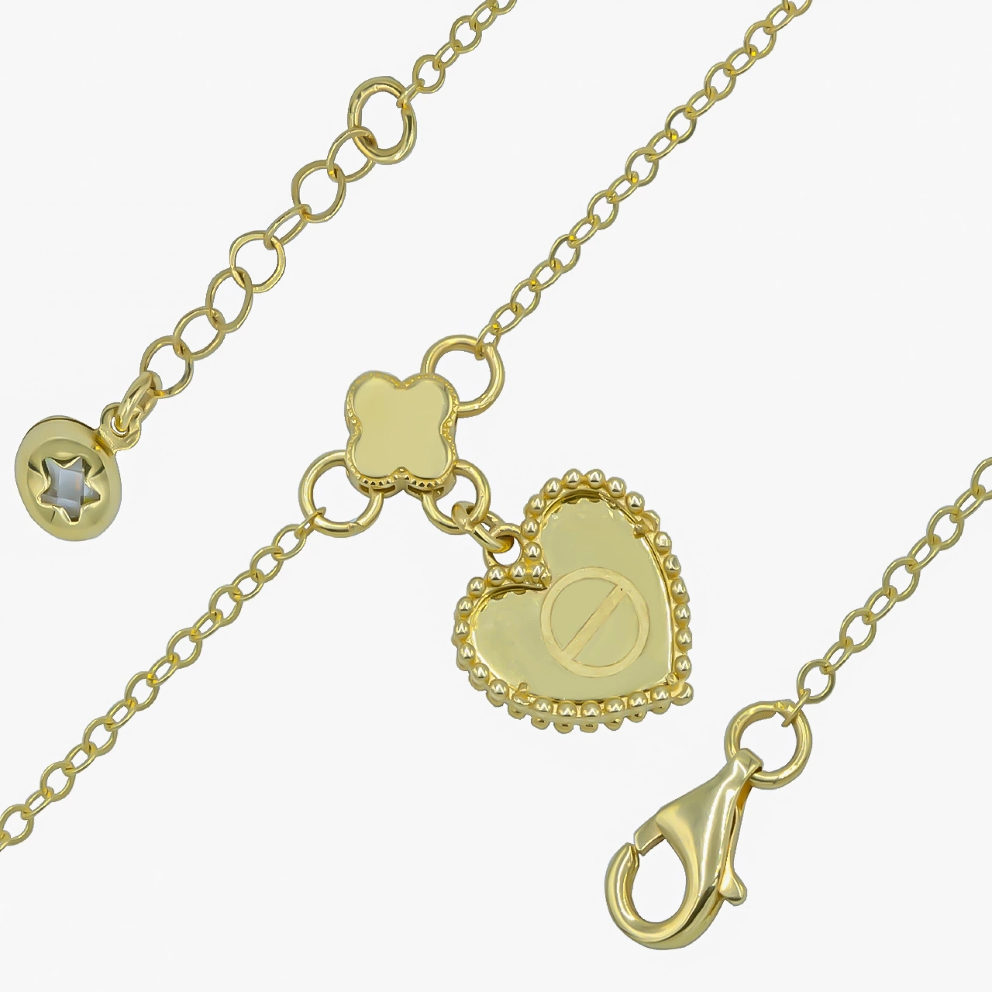 Kalp Sallantılı 14 Ayar Altın Bileklik