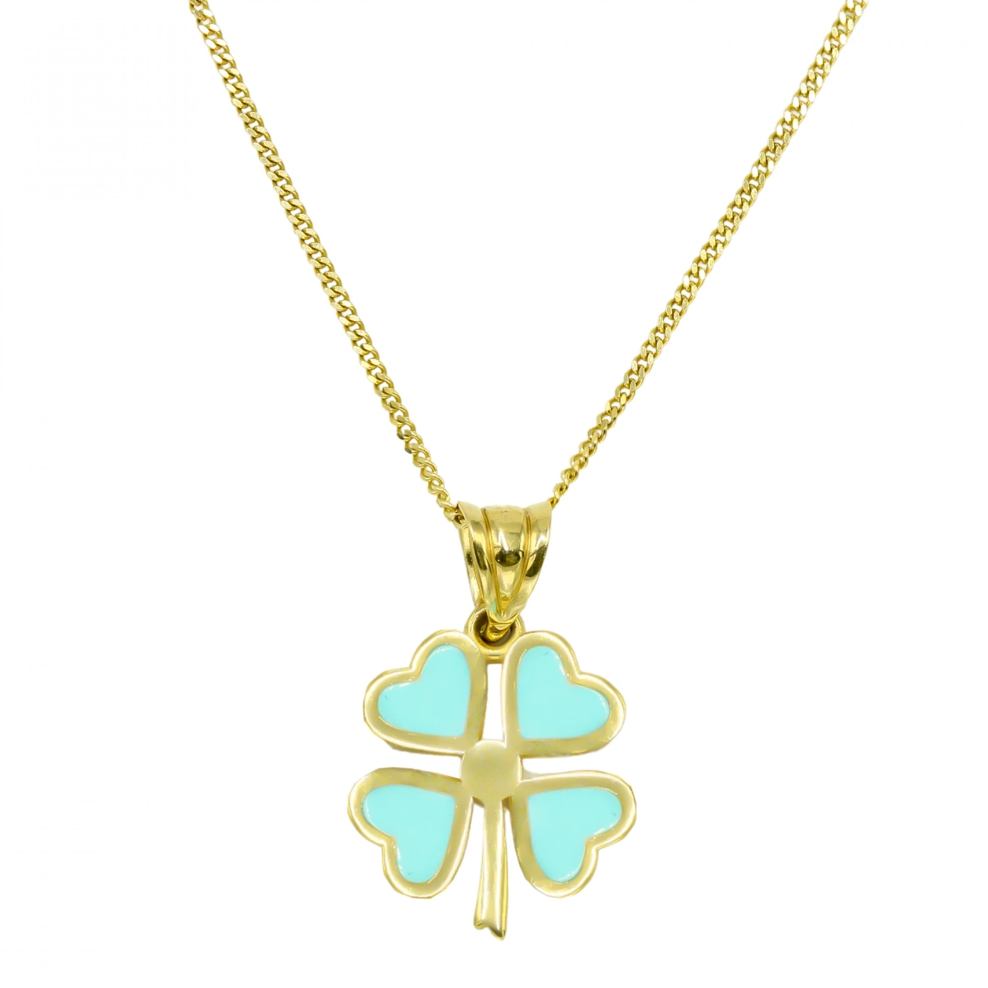 Kalp Yonca 14 Ayar Altın Kolye