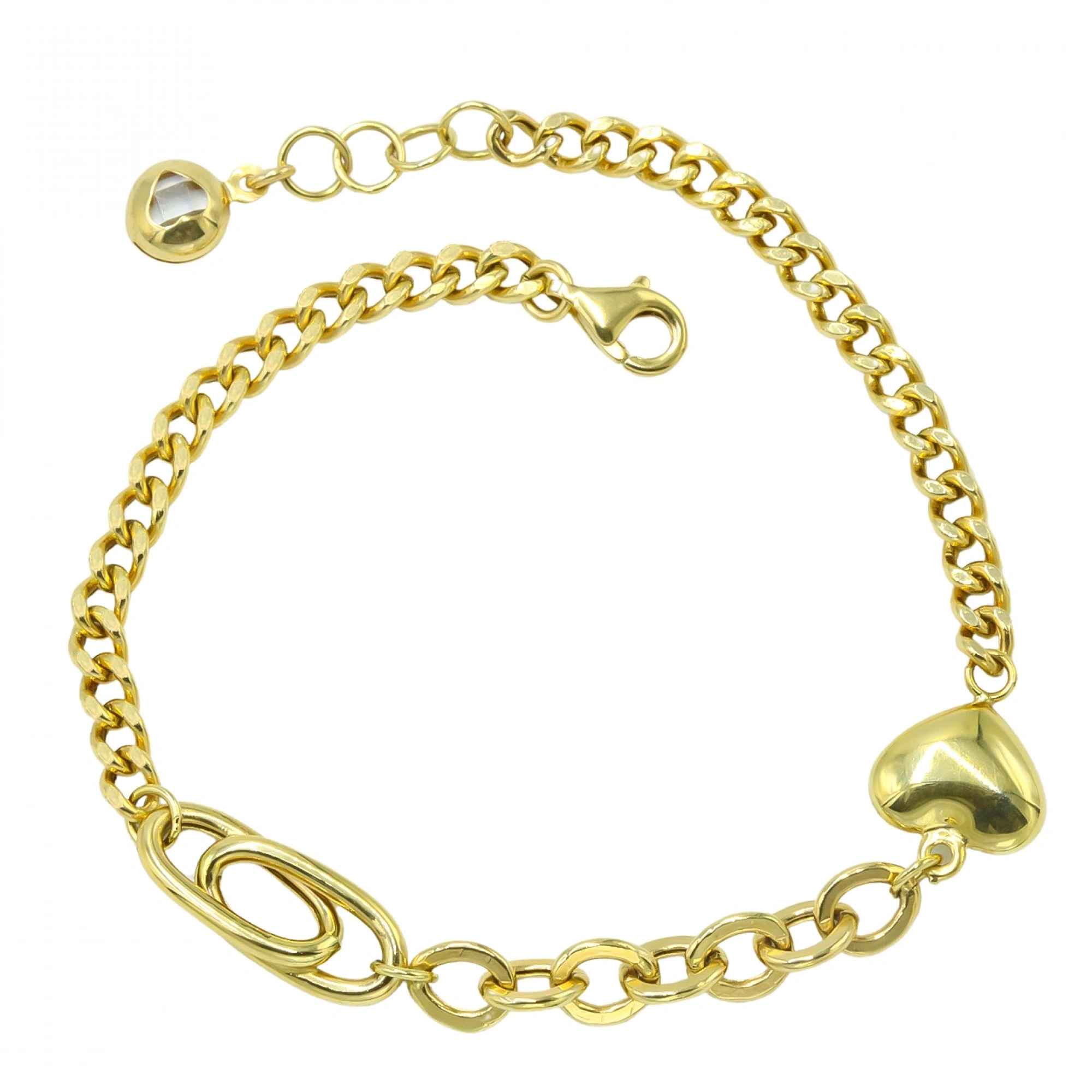 Kalpli Halka Zincir 14 Ayar Altın Bileklik