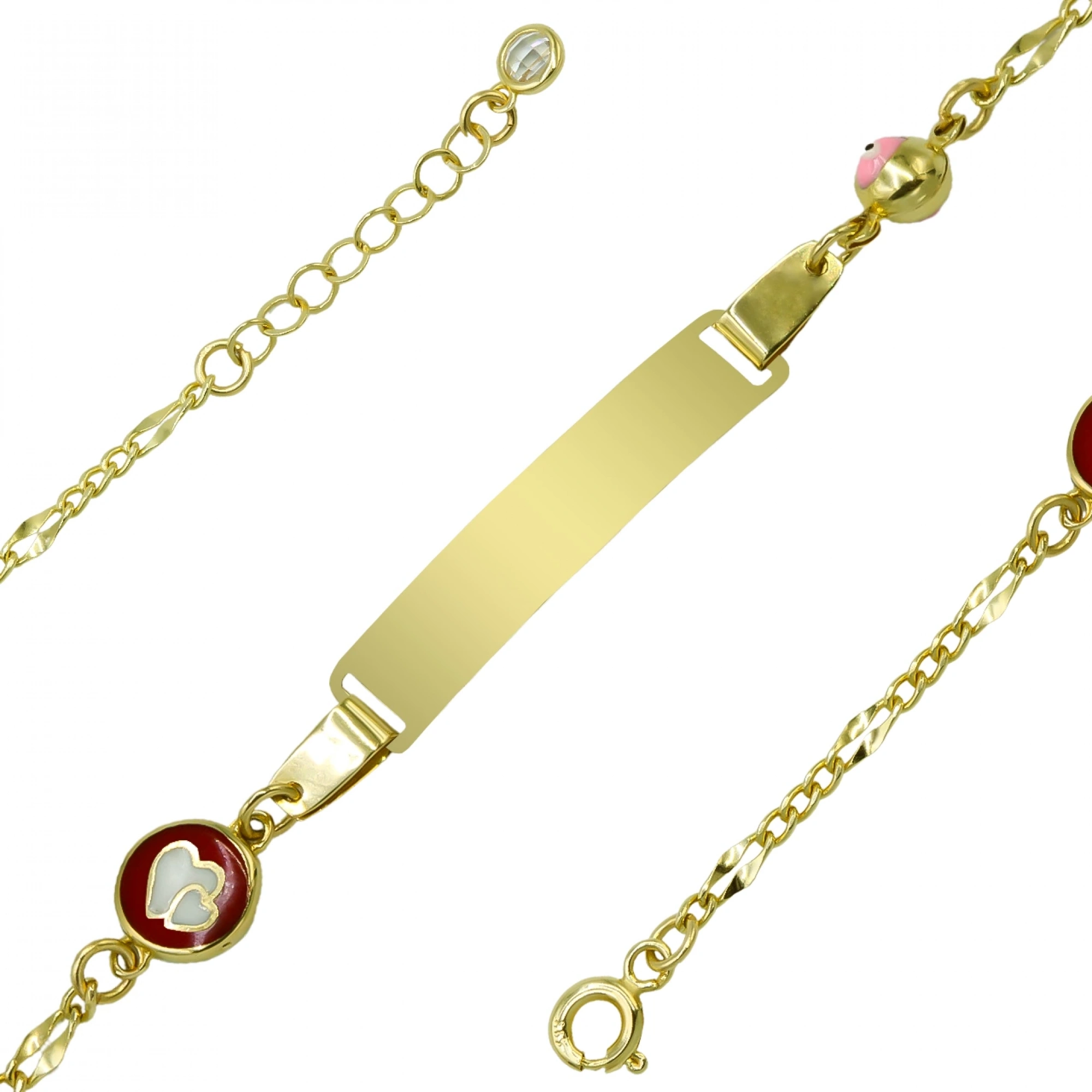 Kalpli Plaka 14 Ayar Altın Çocuk Künyesi