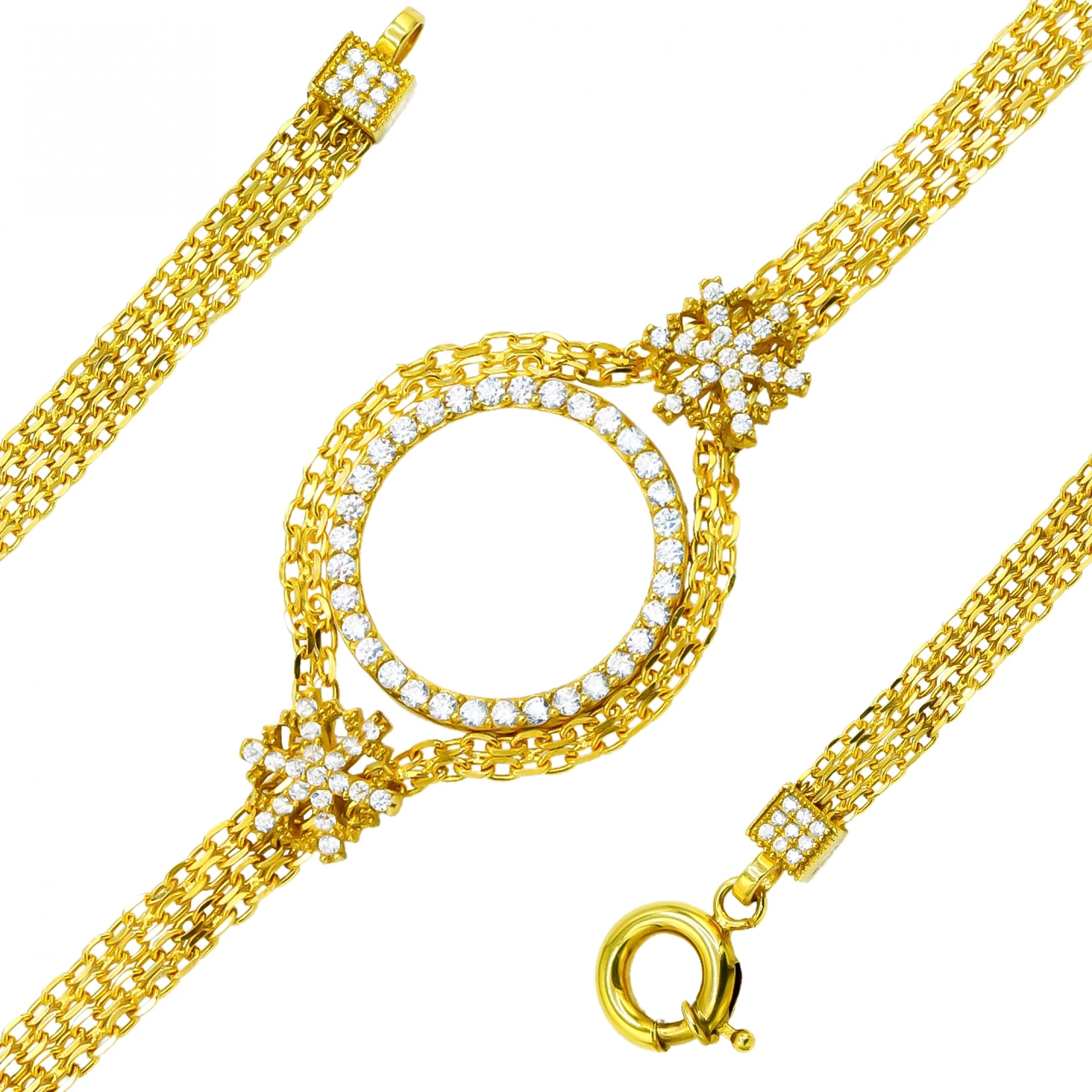 Çeyrekli Kar Tanesi 8 Ayar Çeyrek Altın Bileklik