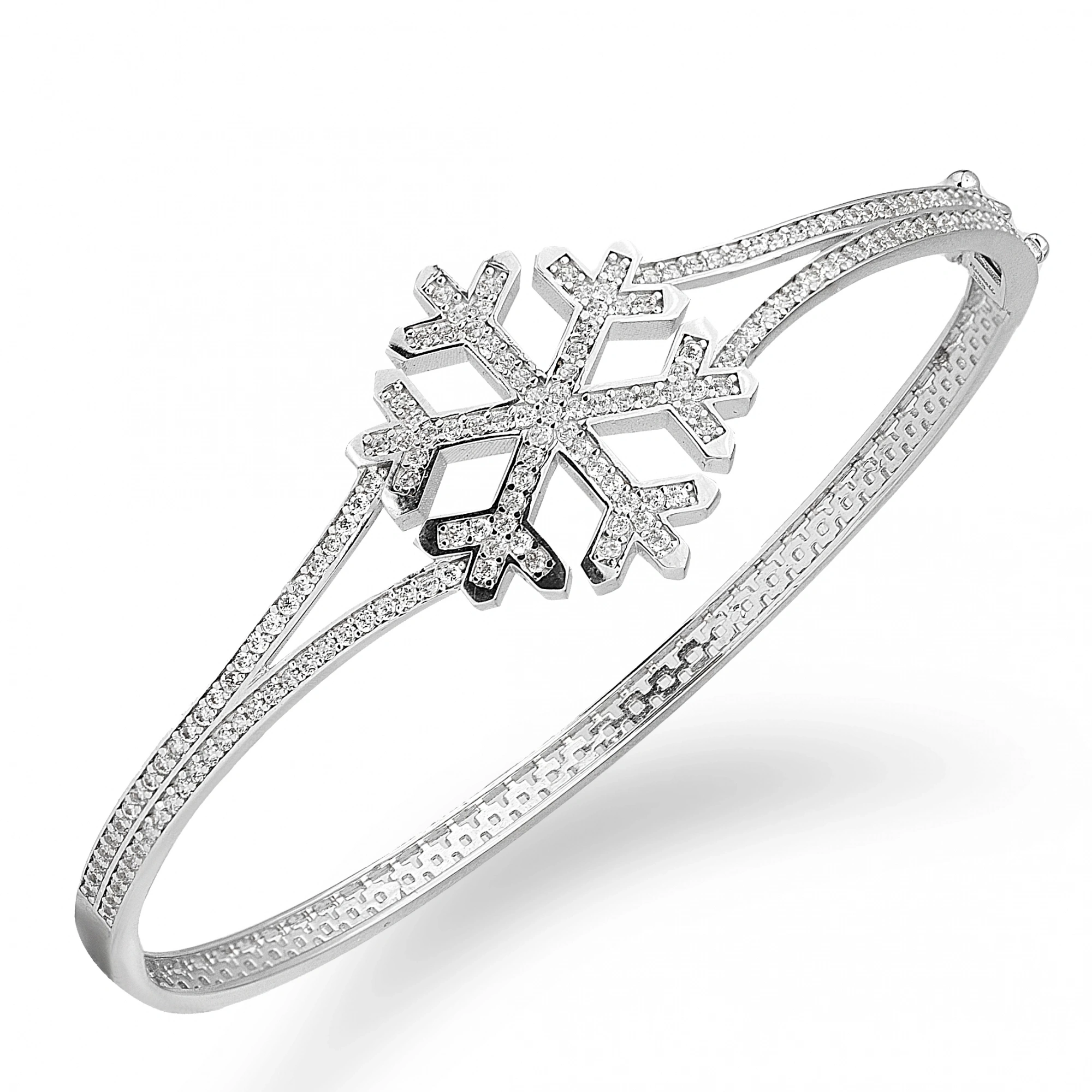 Kar Tanesi 8 Ayar Kelepçe Bilezik