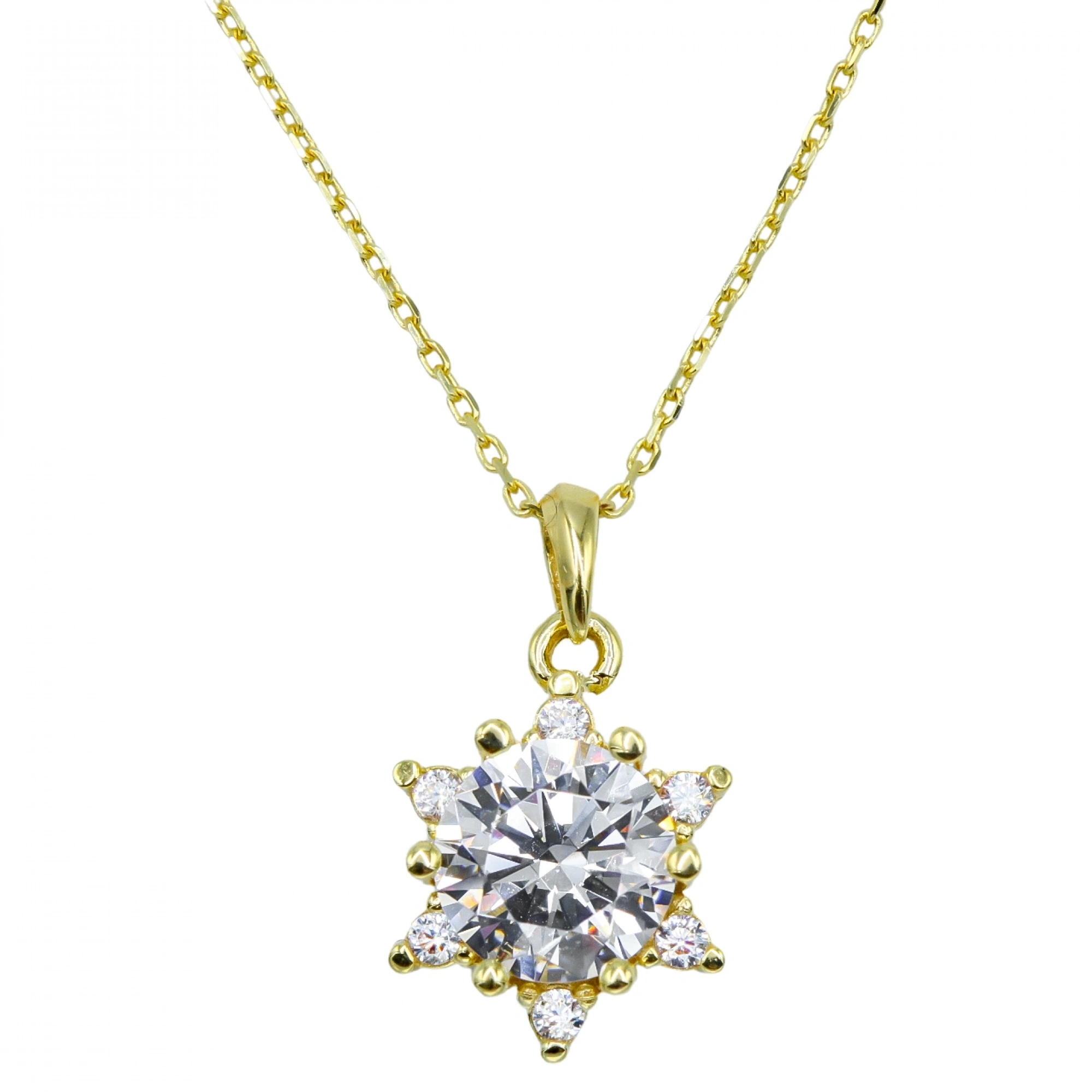 Kar Tanesi Baget 8 Ayar Altın Kolye