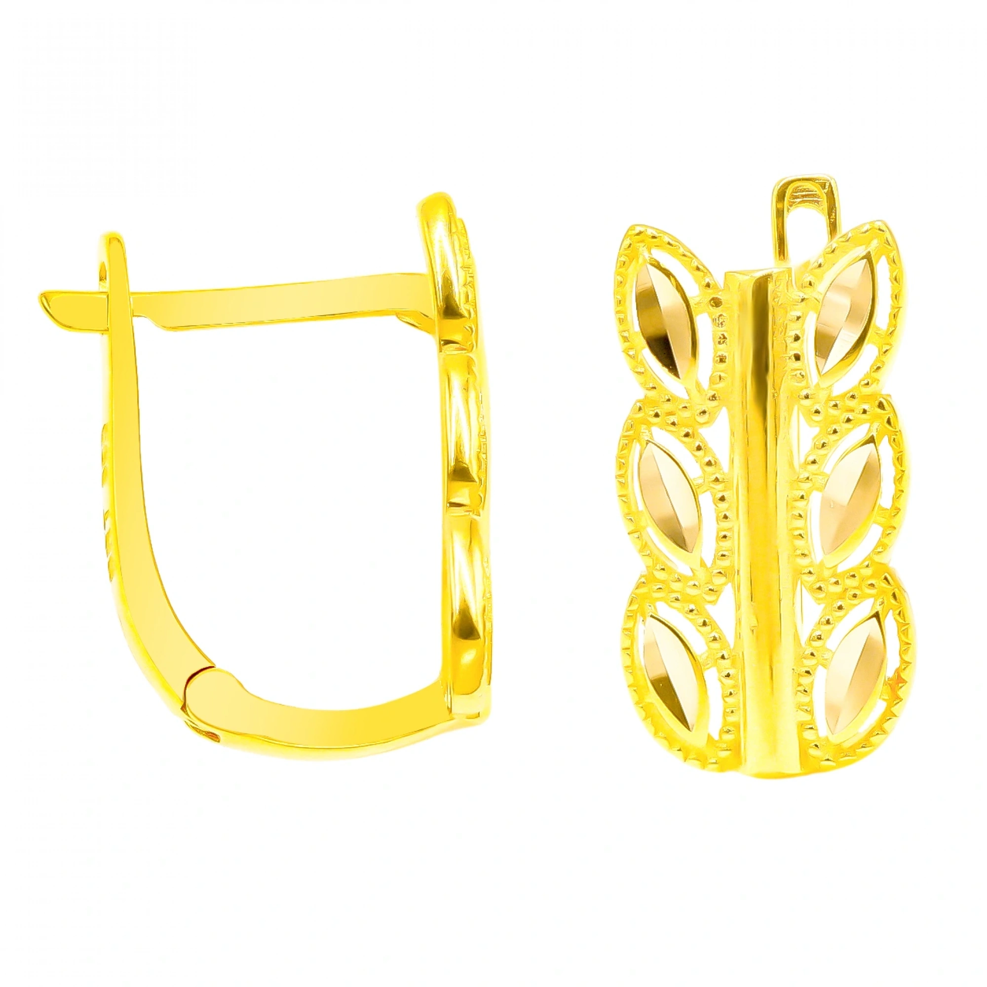 Başak 14 Ayar Klipsli Altın Küpe