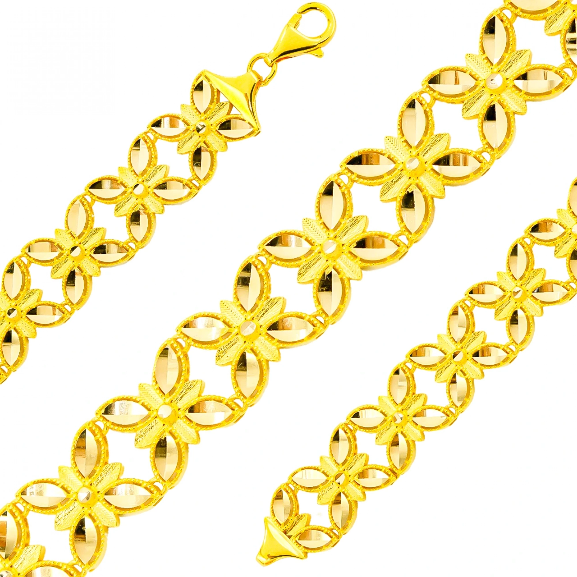 Kare Desen 14 Ayar Altın Bileklik