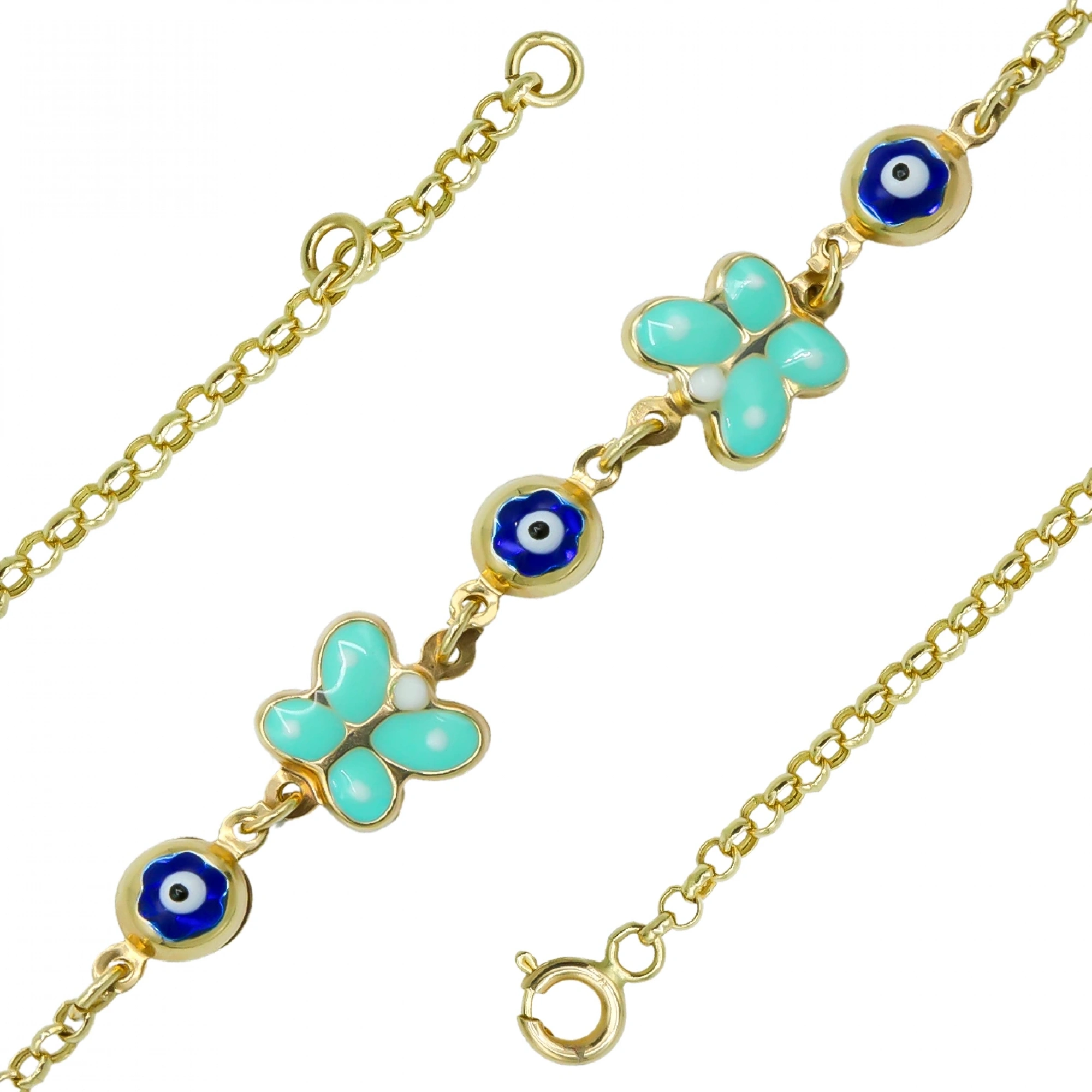 Kelebek Model 14 Ayar Altın Çocuk Künyesi