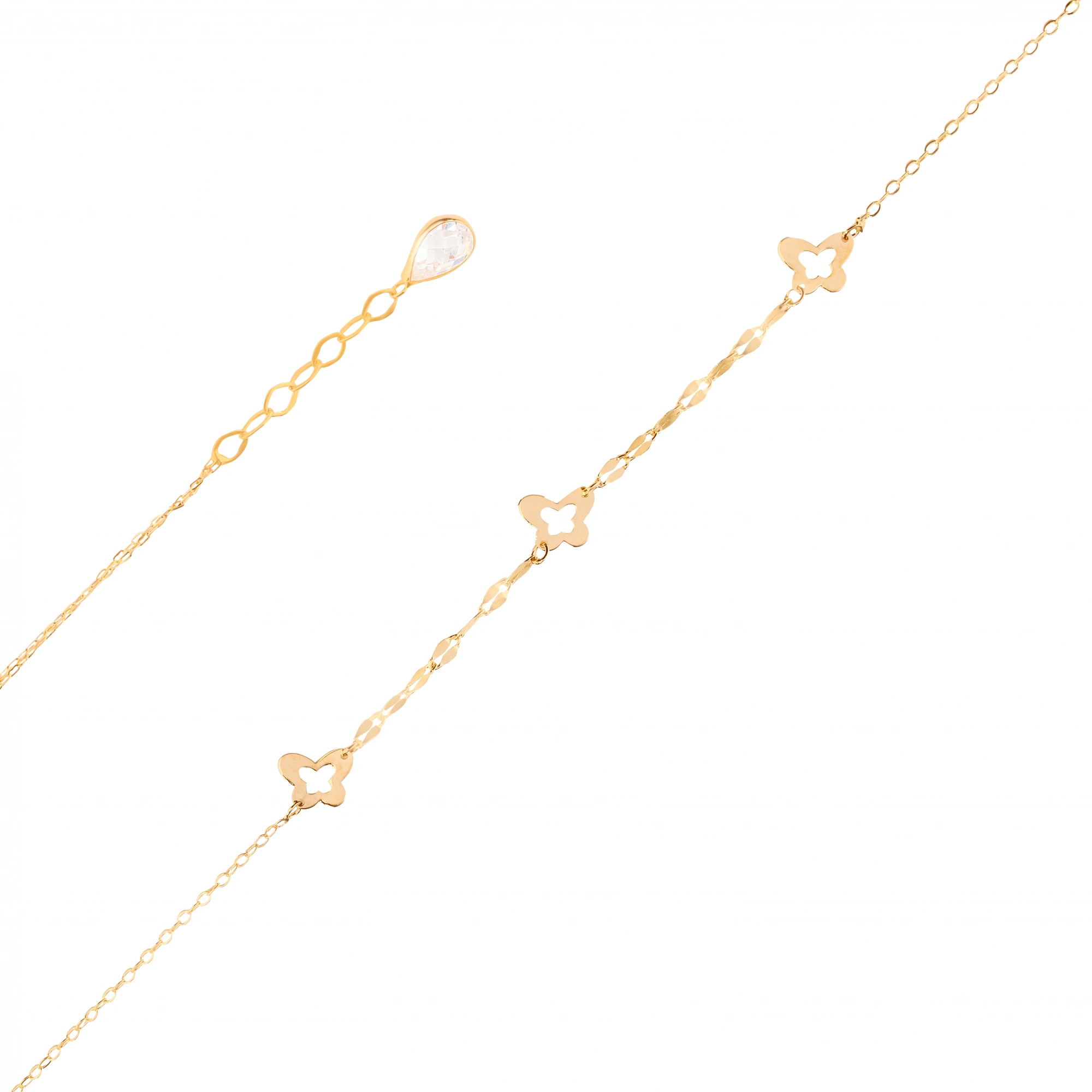 Kelebek Figürlü 14 Ayar Altın Bileklik