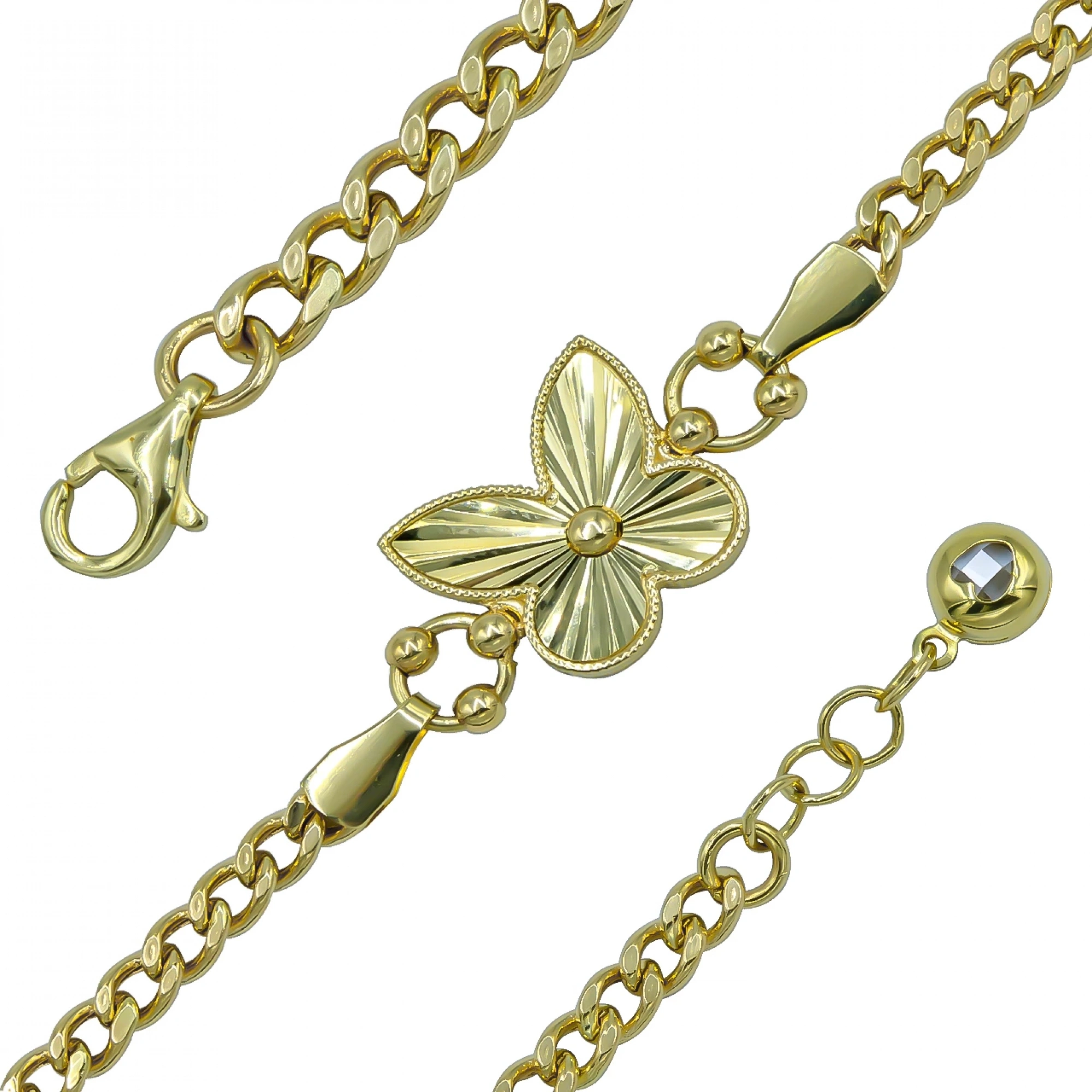 Kelebek Figürlü 14 Ayar Altın Bileklik