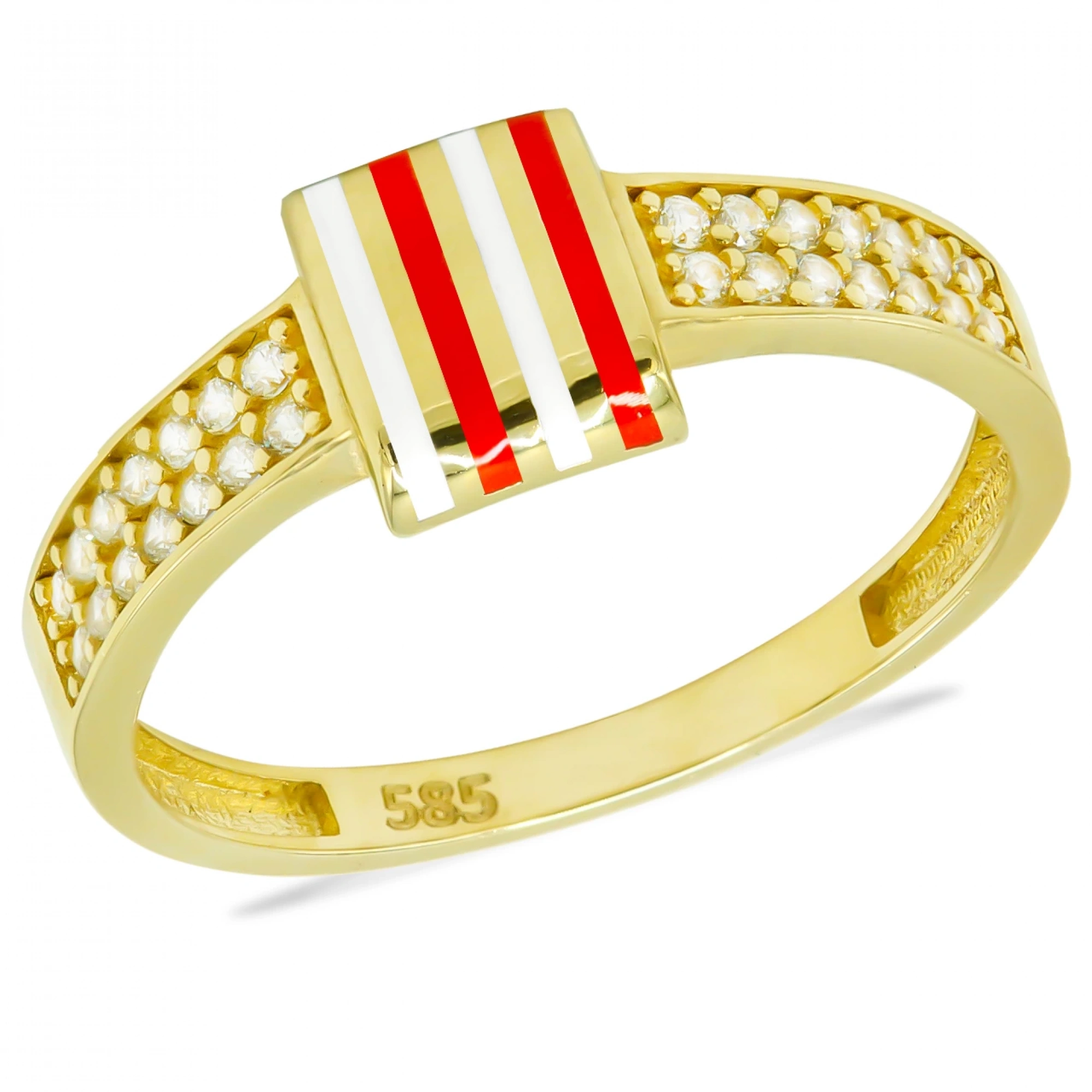 Kırmızı Mineli 14 Ayar Altın Yüzük