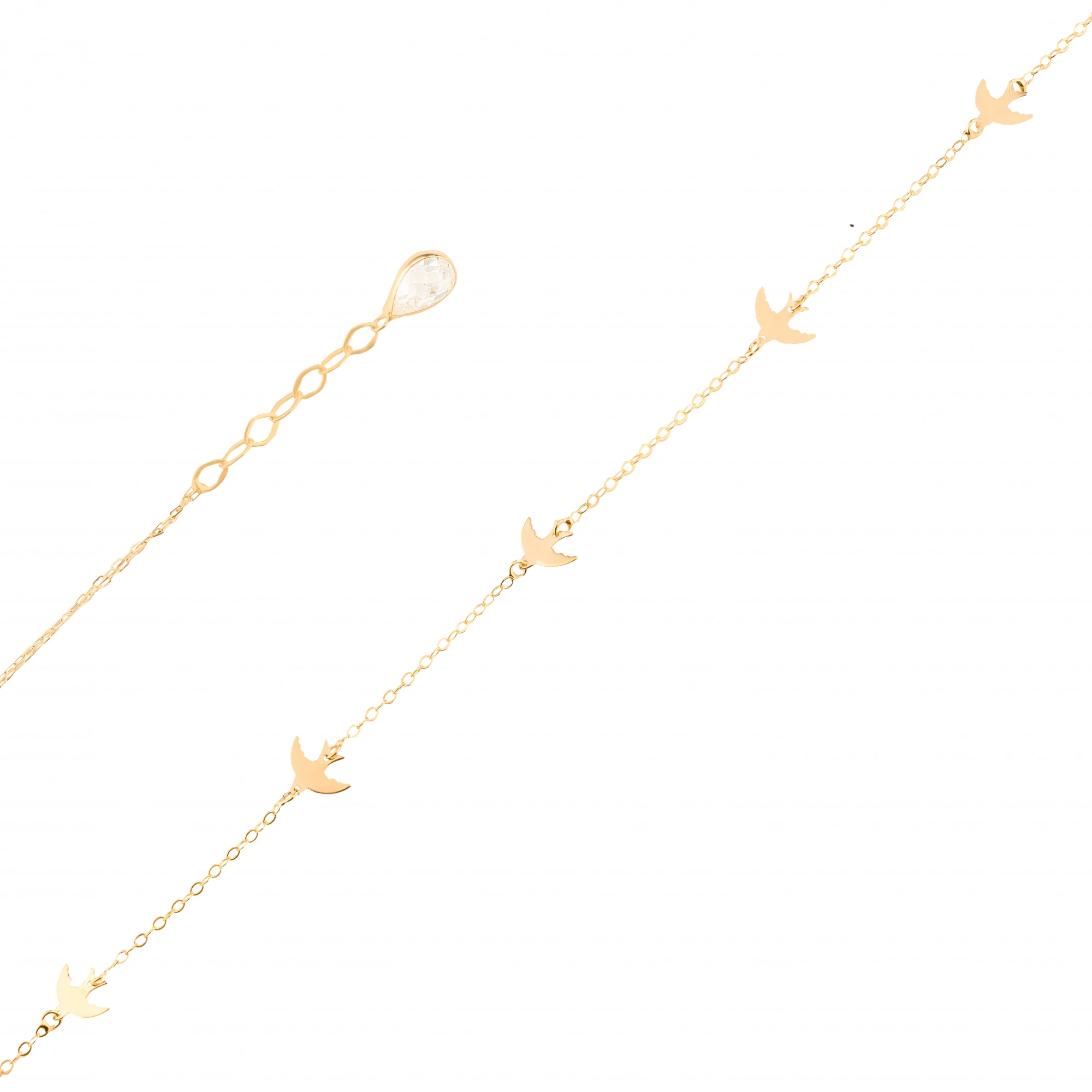 Kuş Figürlü 14 Ayar Altın Bileklik