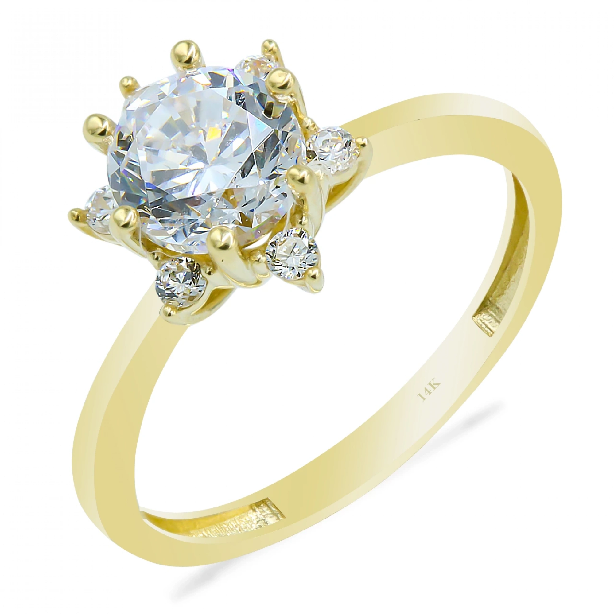 Lotus Tektaş 14 Ayar Altın Yüzük