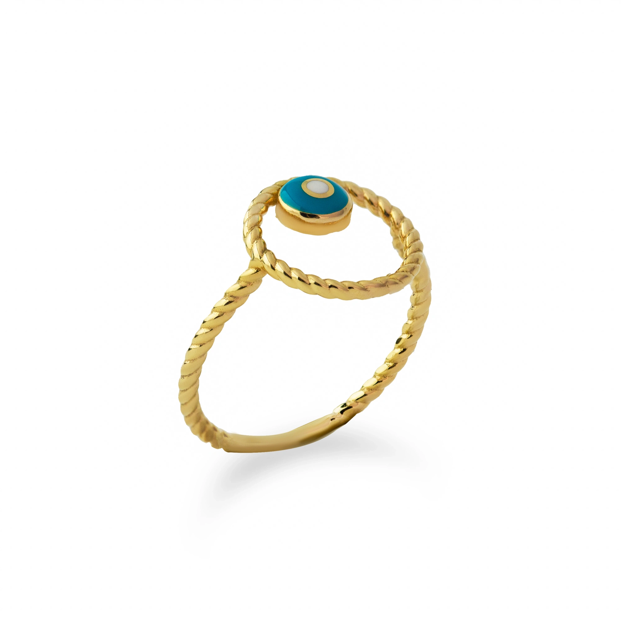 Mavi Halka 8 Ayar Altın Yüzük