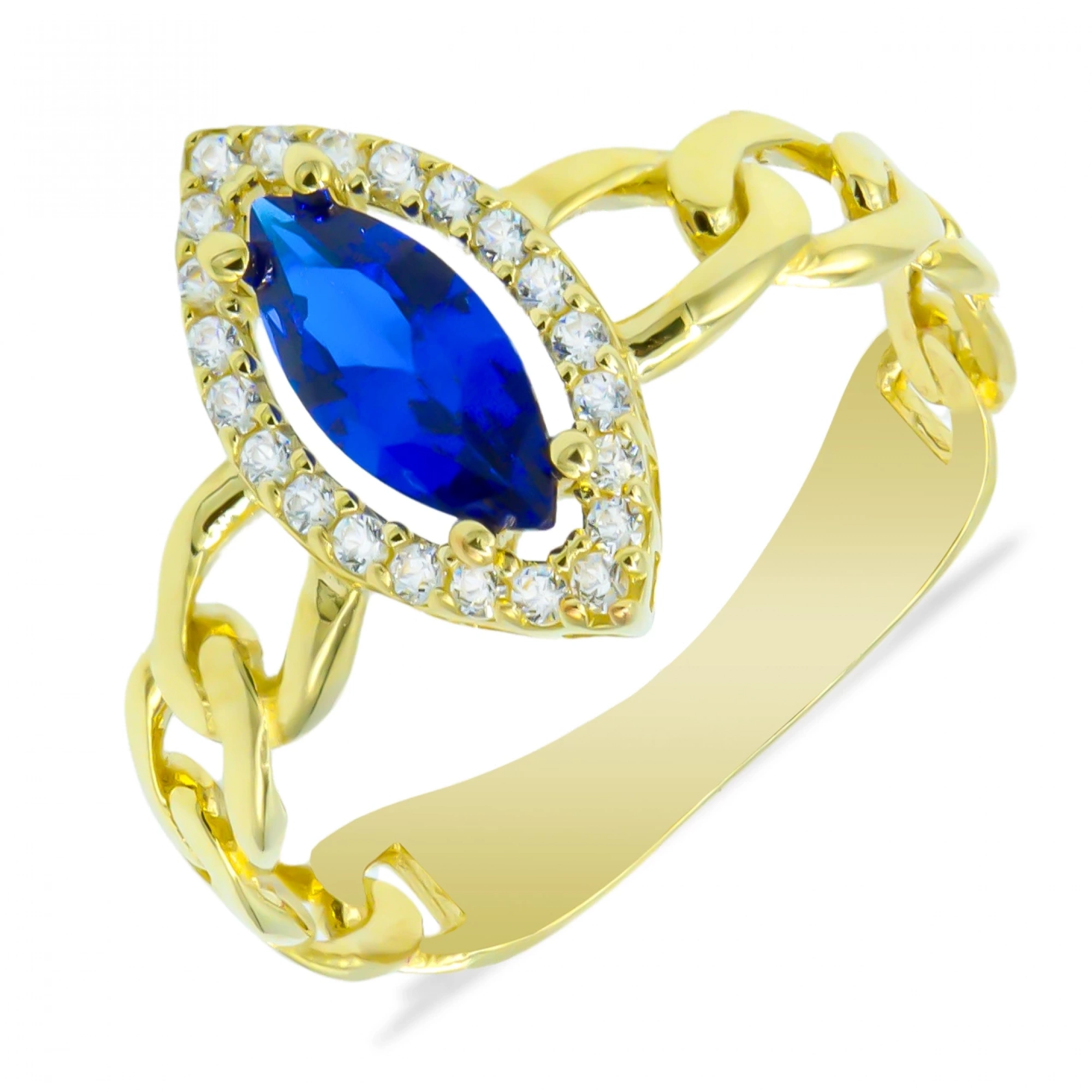 Mavi Taşlı Gurmet 14 Ayar Altın Yüzük