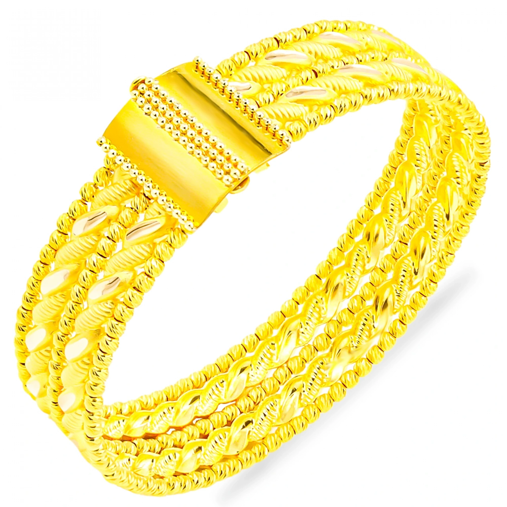 Mevlana Burmalı Dorikalı 14 Ayar Kelepçe Bilezik