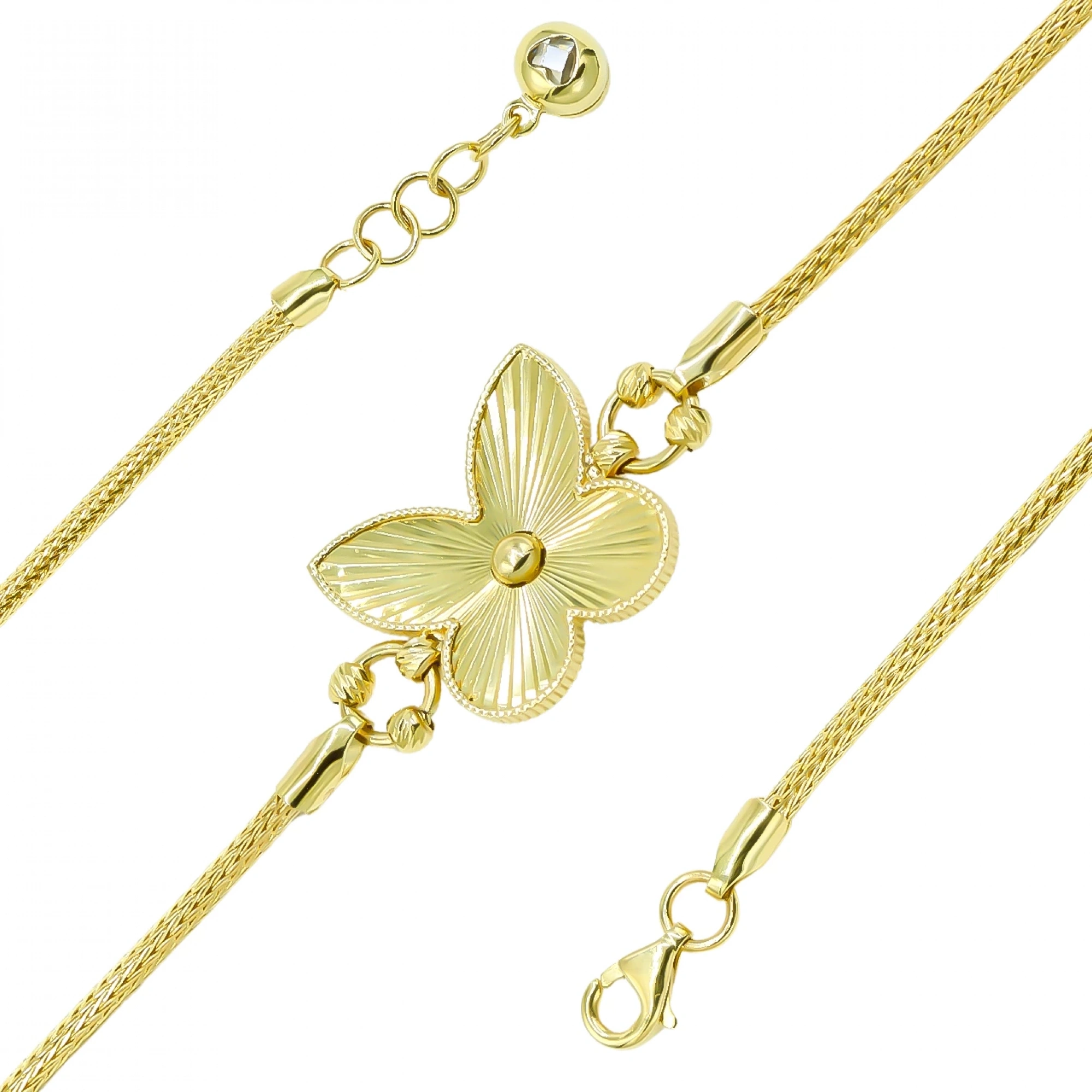 Kelebek Figürlü 14 Ayar Altın Bileklik